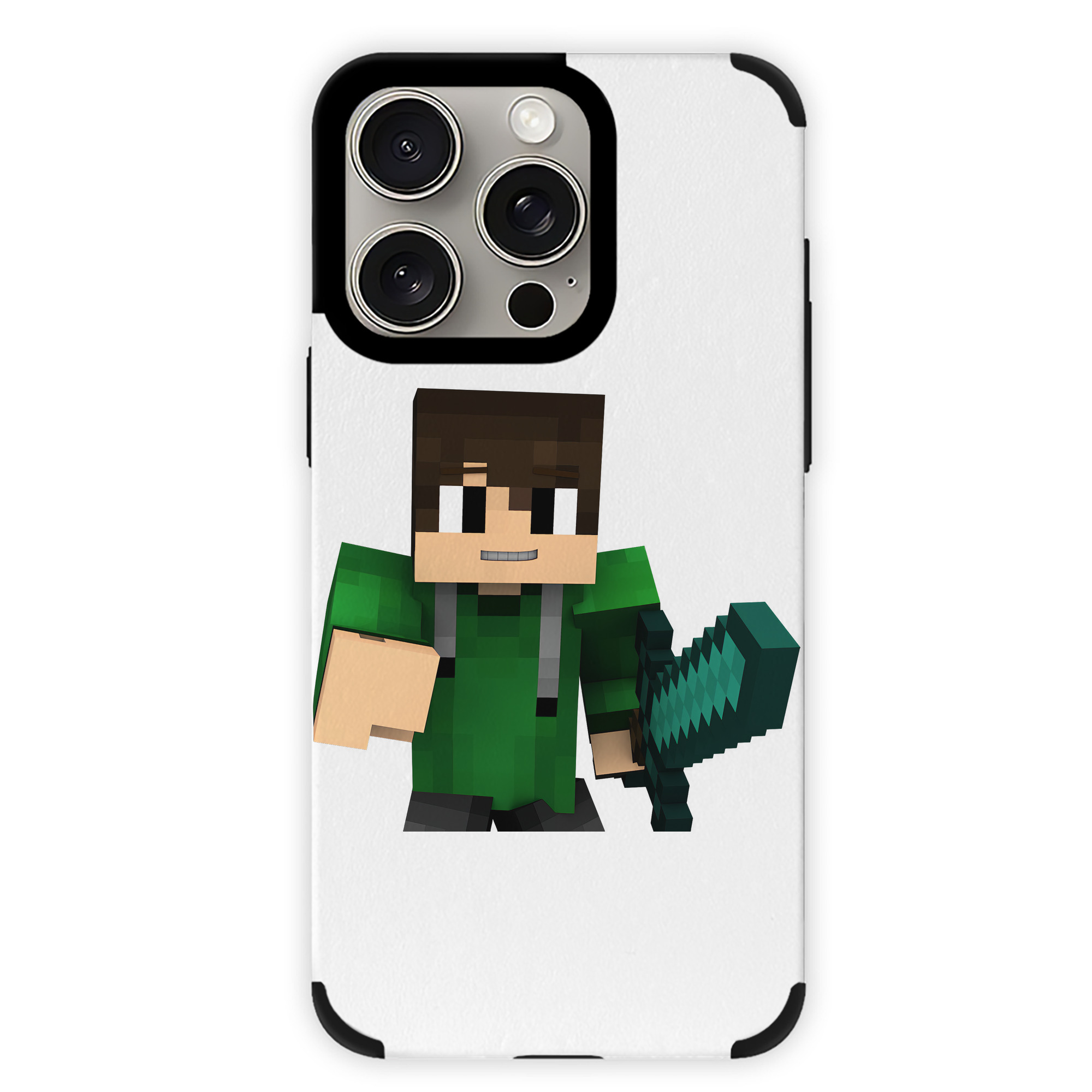 （画像用） マインクラフト ブロックの世界 Minecraft MC Block world 【iPhone15ProMax対応】 PUレザー スマホケース 耐衝撃＆黄変防止