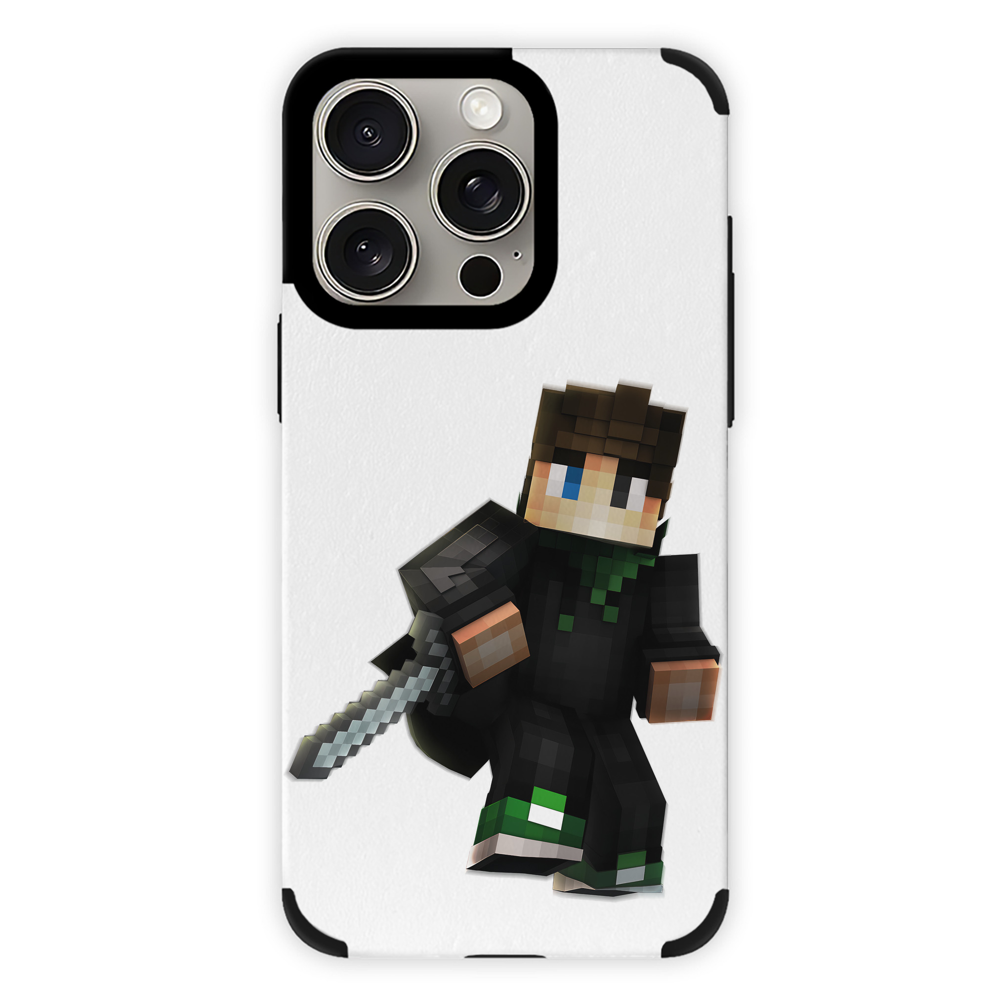 （画像用） マインクラフト ブロックの世界 Minecraft MC Block world 【iPhone15ProMax対応】 PUレザー スマホケース 耐衝撃＆黄変防止
