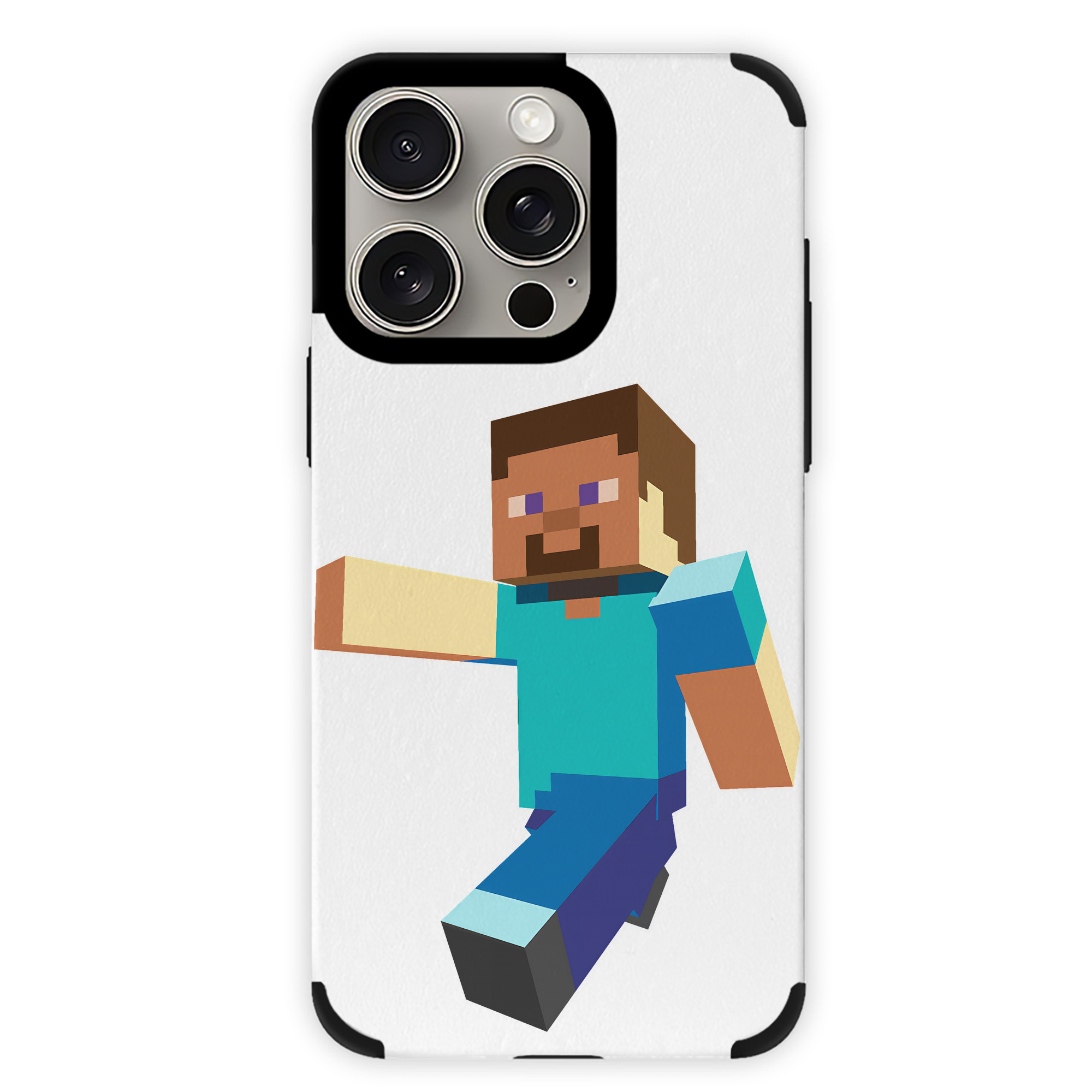 （画像用） マインクラフト ブロックの世界 Minecraft MC Block world 【iPhone15ProMax対応】 PUレザー スマホケース 耐衝撃＆黄変防止