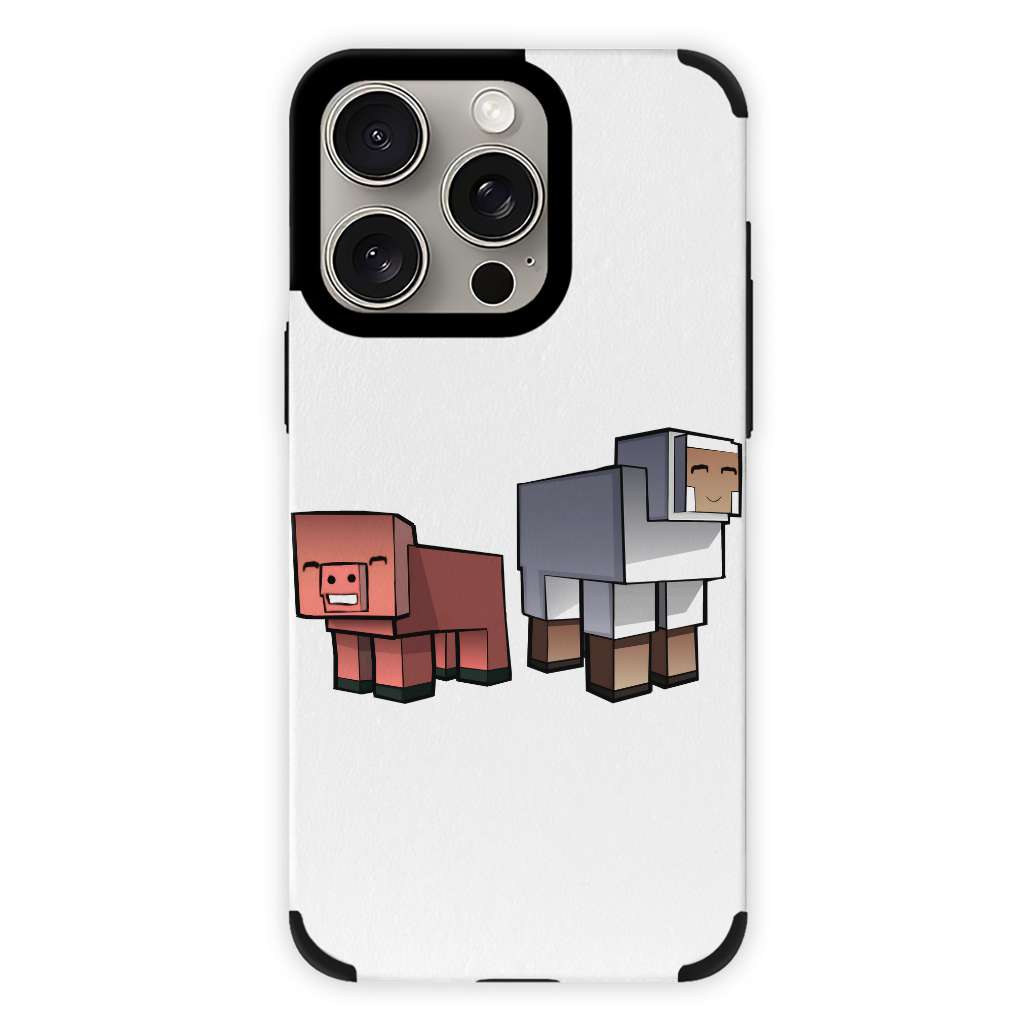 （画像用） マインクラフト ブロックの世界 Minecraft MC Block world 【iPhone15ProMax対応】 PUレザー スマホケース 耐衝撃＆黄変防止