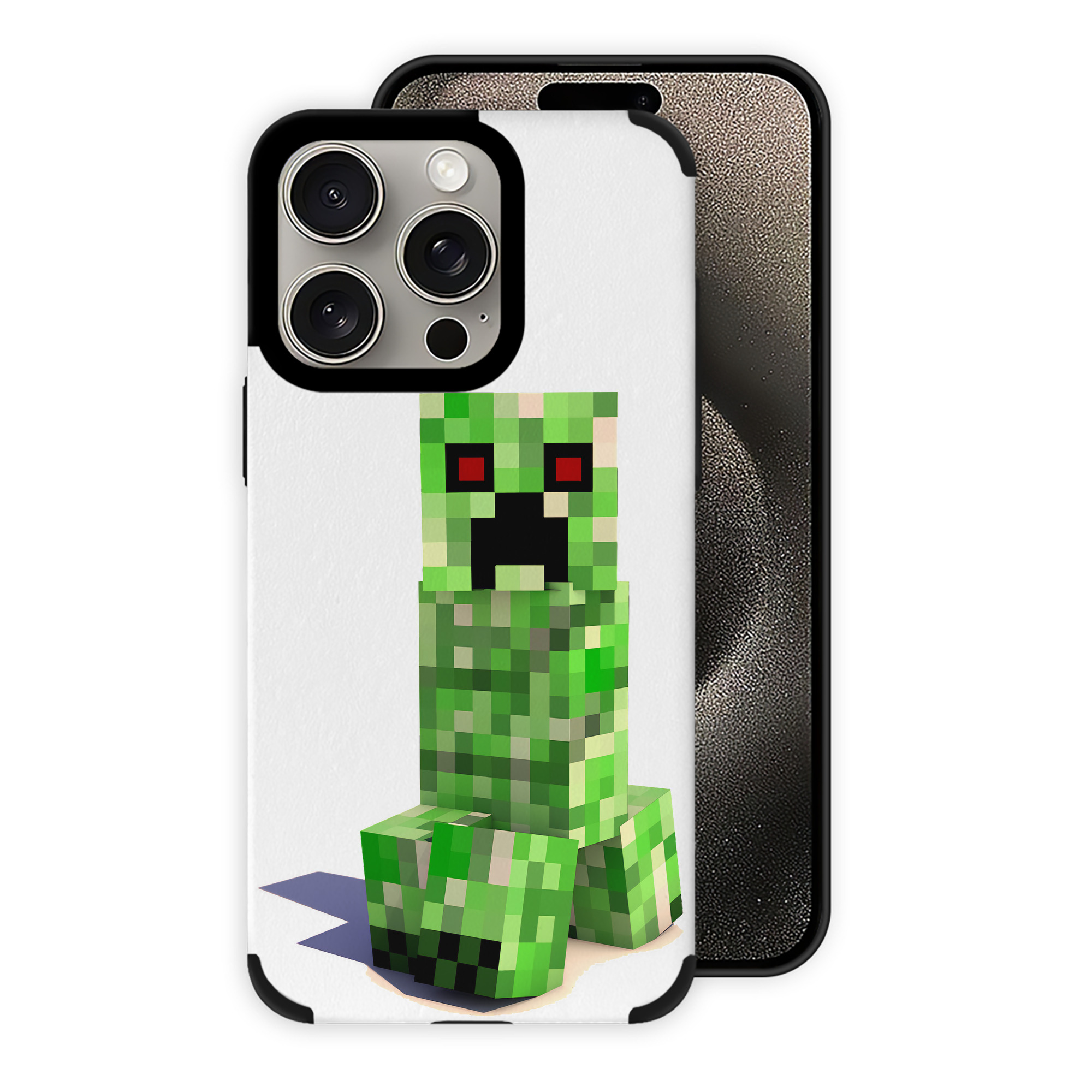 （画像用） マインクラフト ブロックの世界 Minecraft MC Block world 【iPhone15ProMax対応】 PUレザー スマホケース 耐衝撃＆黄変防止