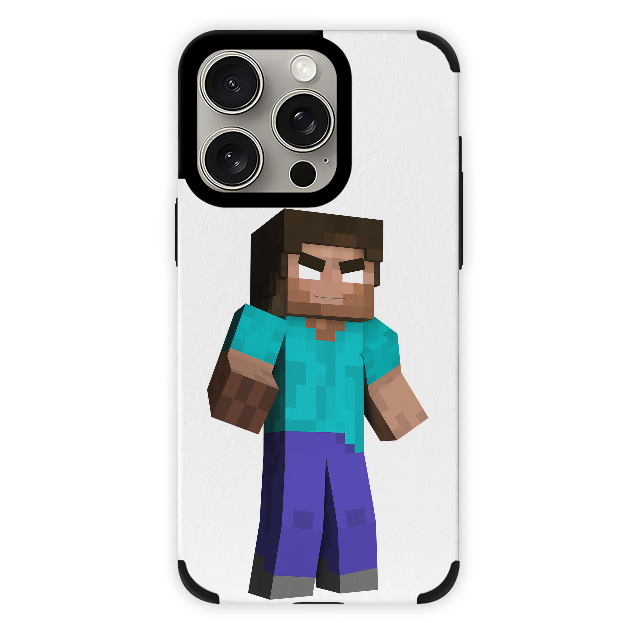 （画像用） マインクラフト ブロックの世界 Minecraft MC Block world 【iPhone15ProMax対応】 PUレザー スマホケース 耐衝撃＆黄変防止