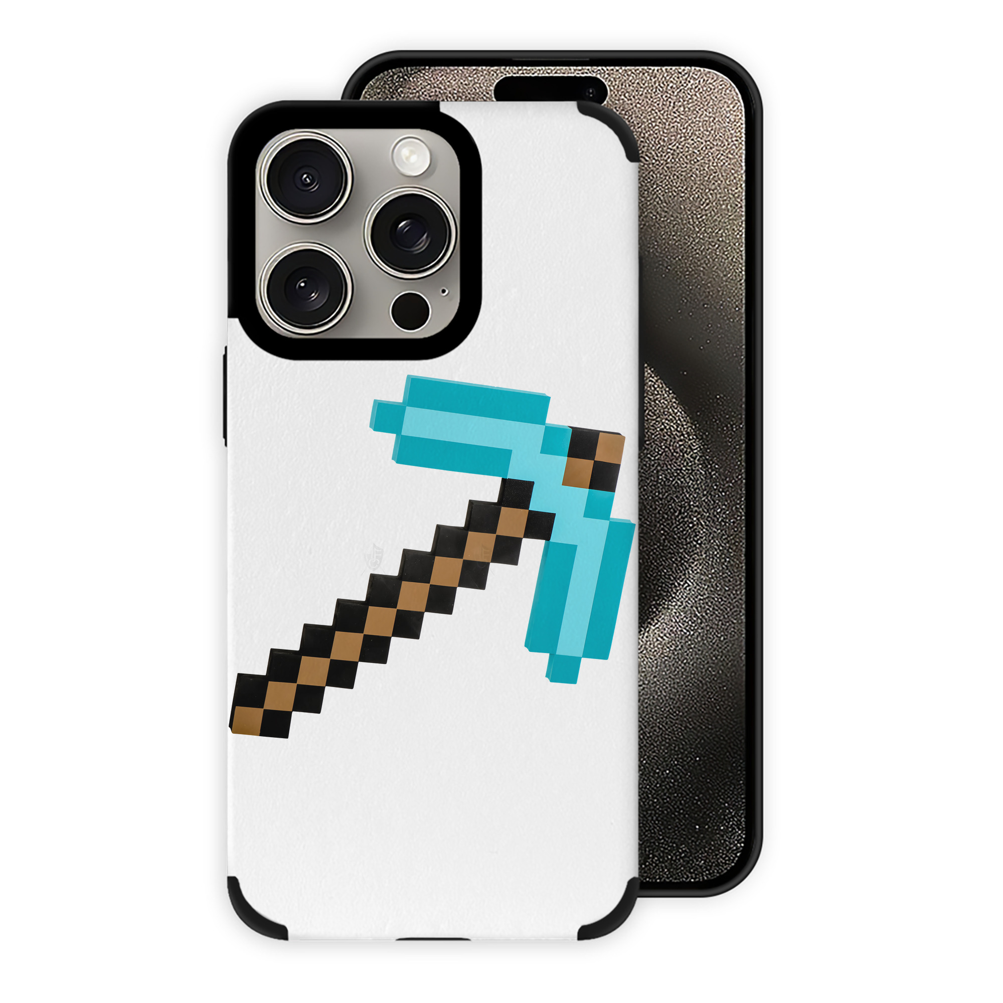 （画像用） マインクラフト ブロックの世界 Minecraft MC Block world 【iPhone15ProMax対応】 PUレザー スマホケース 耐衝撃＆黄変防止