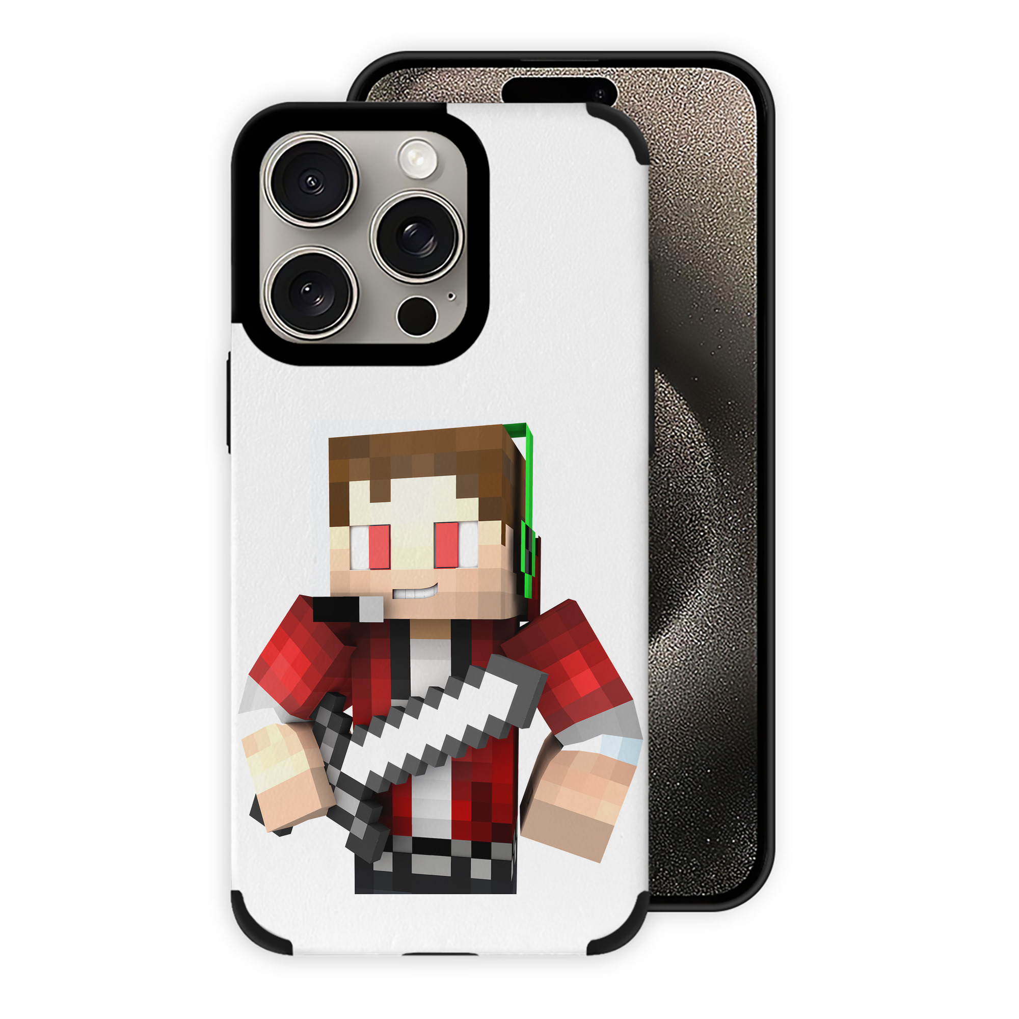 （画像用） マインクラフト ブロックの世界 Minecraft MC Block world 【iPhone15ProMax対応】 PUレザー スマホケース 耐衝撃＆黄変防止