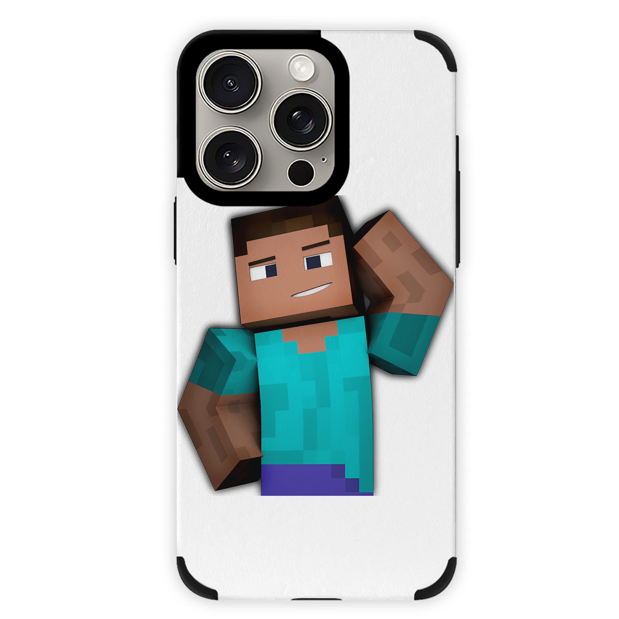 （画像用） マインクラフト ブロックの世界 Minecraft MC Block world 【iPhone15ProMax対応】 PUレザー スマホケース 耐衝撃＆黄変防止