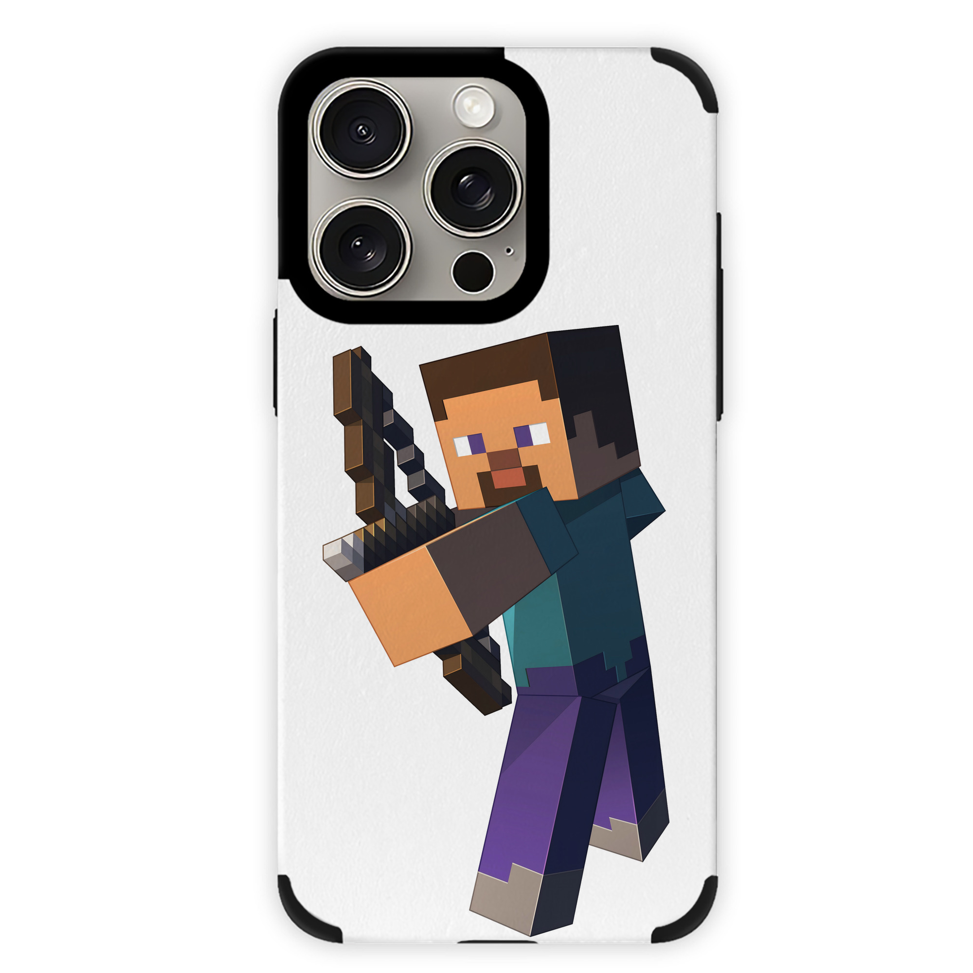 （画像用） マインクラフト ブロックの世界 Minecraft MC Block world 【iPhone15ProMax対応】 PUレザー スマホケース 耐衝撃＆黄変防止