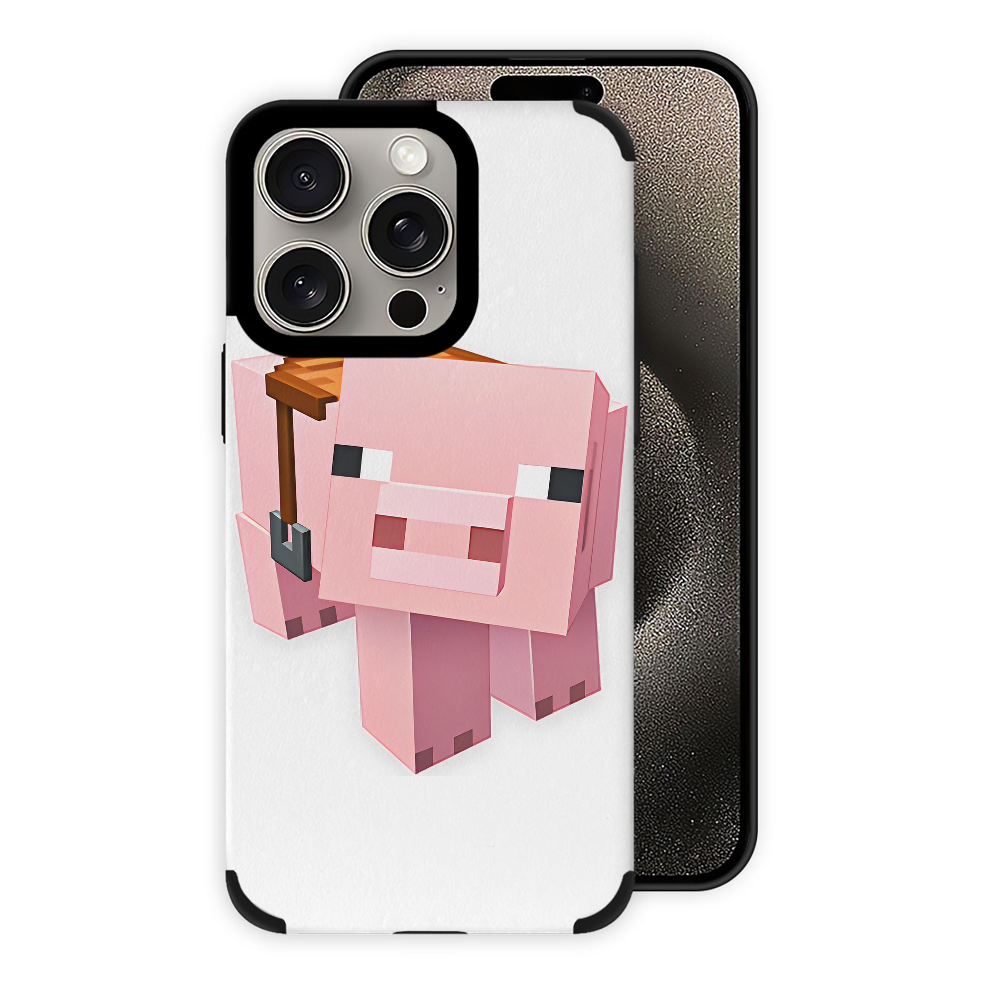 （画像用） マインクラフト ブロックの世界 Minecraft MC Block world 【iPhone15ProMax対応】 PUレザー スマホケース 耐衝撃＆黄変防止