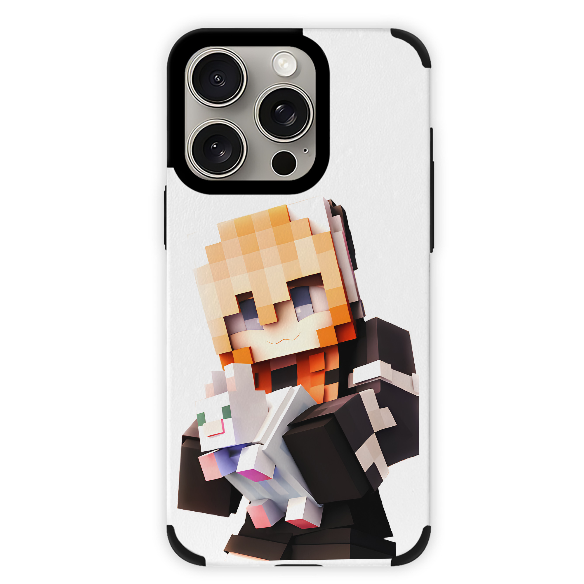 （画像用） マインクラフト ブロックの世界 Minecraft MC Block world 【iPhone15ProMax対応】 PUレザー スマホケース 耐衝撃＆黄変防止