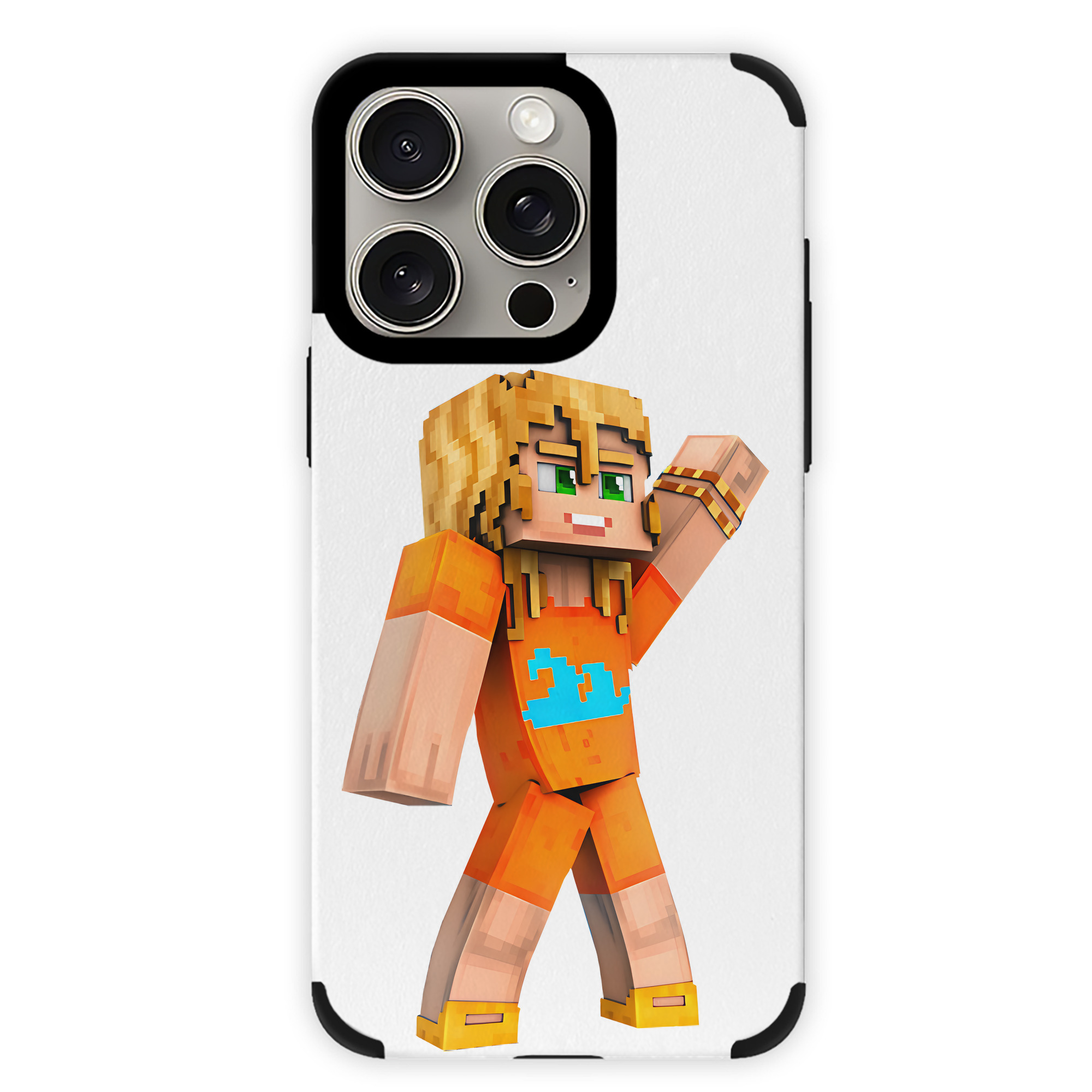（画像用） マインクラフト ブロックの世界 Minecraft MC Block world 【iPhone15ProMax対応】 PUレザー スマホケース 耐衝撃＆黄変防止