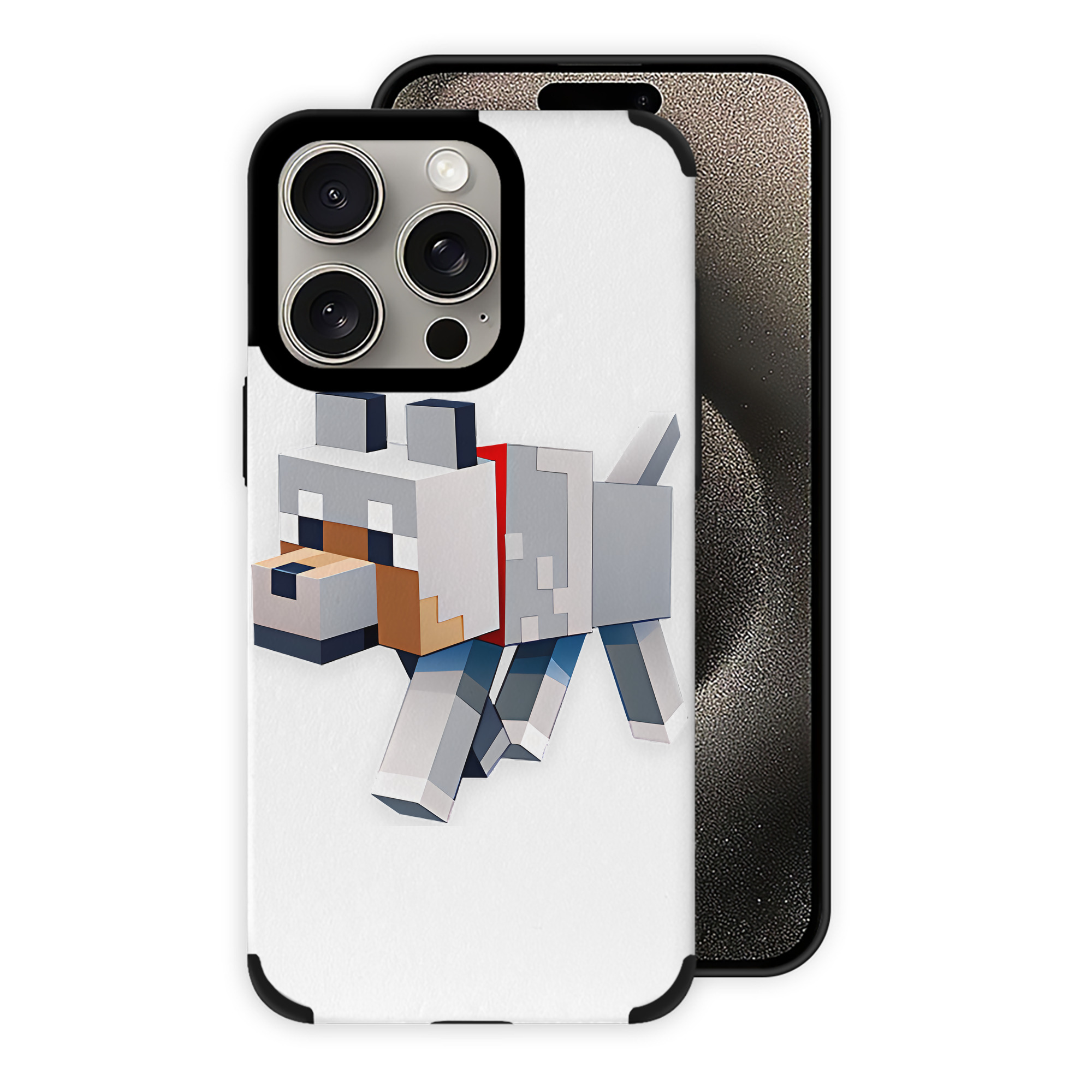 （画像用） マインクラフト ブロックの世界 Minecraft MC Block world 【iPhone15ProMax対応】 PUレザー スマホケース 耐衝撃＆黄変防止