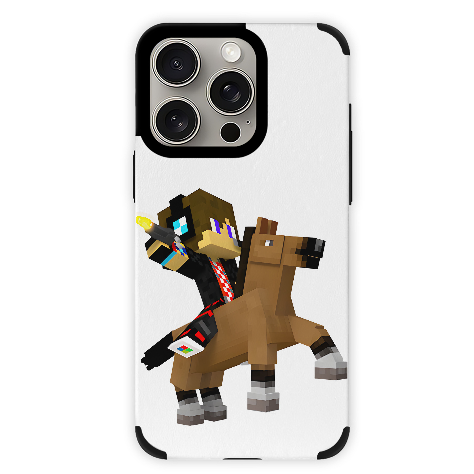 （画像用） マインクラフト ブロックの世界 Minecraft MC Block world 【iPhone15ProMax対応】 PUレザー スマホケース 耐衝撃＆黄変防止