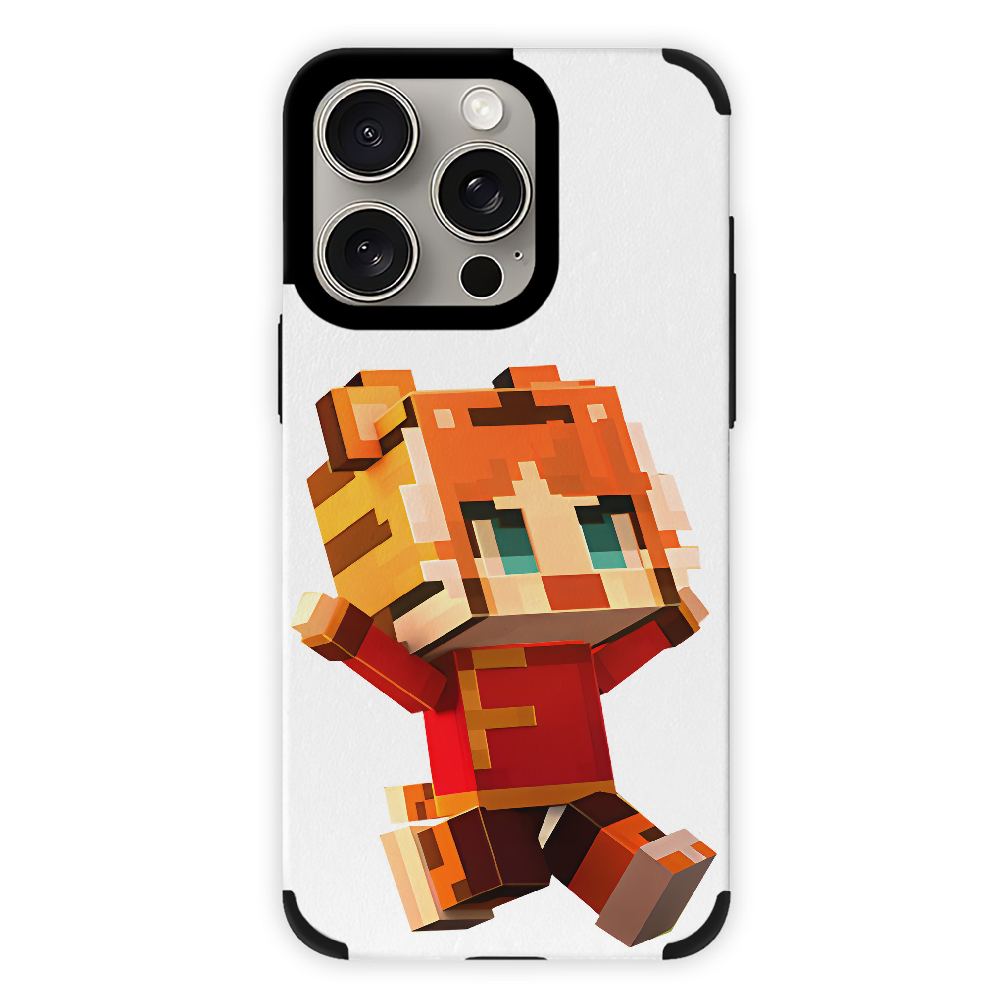 （画像用） マインクラフト ブロックの世界 Minecraft MC Block world 【iPhone15ProMax対応】 PUレザー スマホケース 耐衝撃＆黄変防止