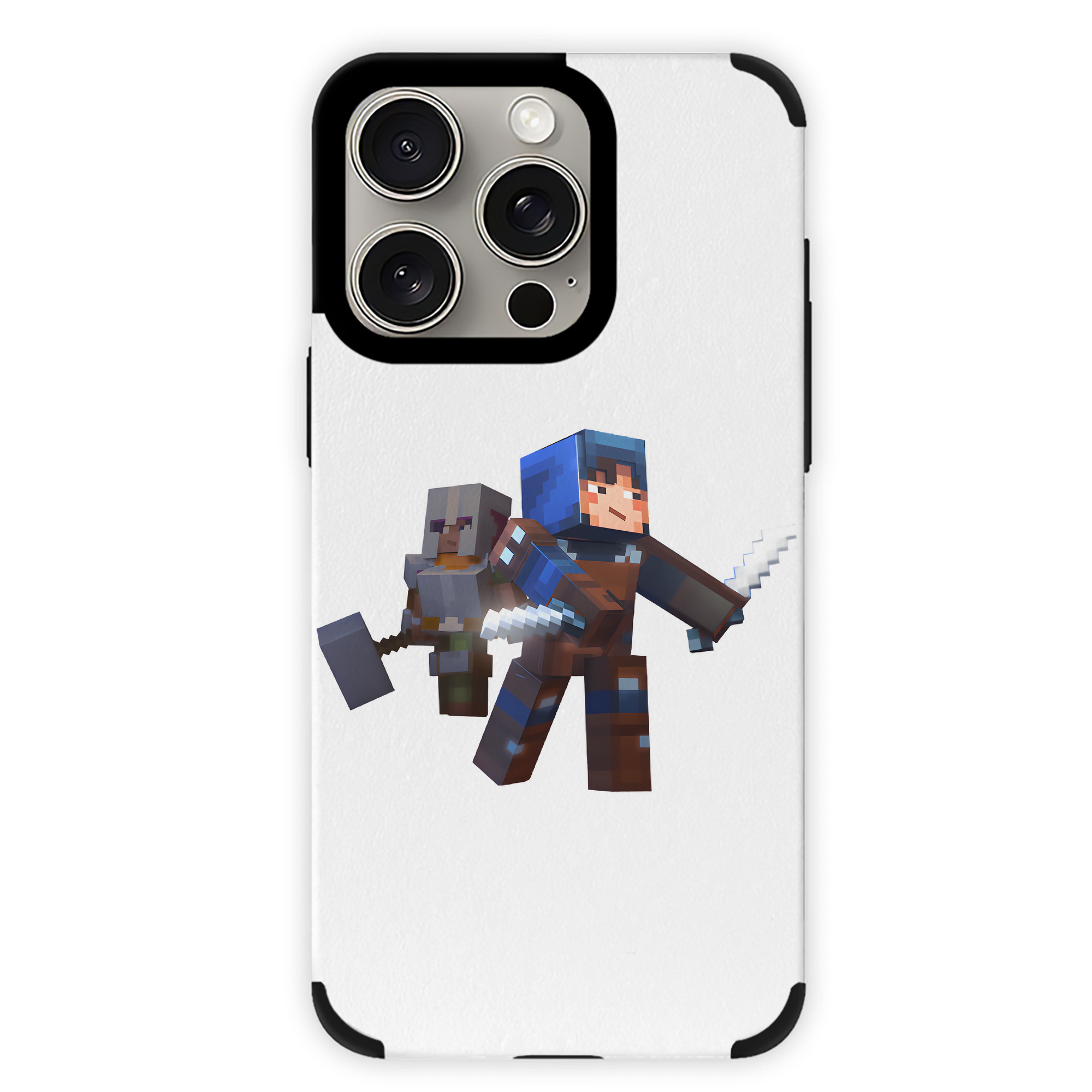 （画像用） マインクラフト ブロックの世界 Minecraft MC Block world 【iPhone15ProMax対応】 PUレザー スマホケース 耐衝撃＆黄変防止
