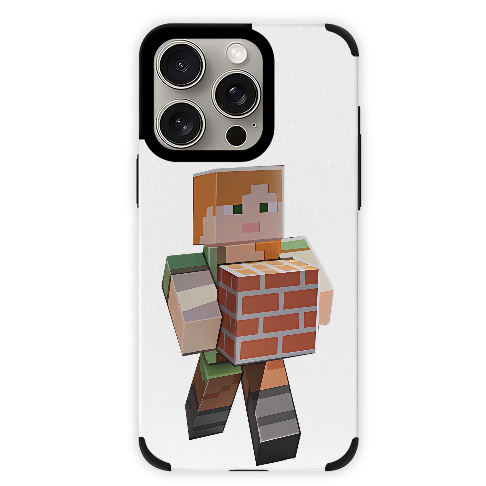 （画像用） マインクラフト ブロックの世界 Minecraft MC Block world 【iPhone15ProMax対応】 PUレザー スマホケース 耐衝撃＆黄変防止