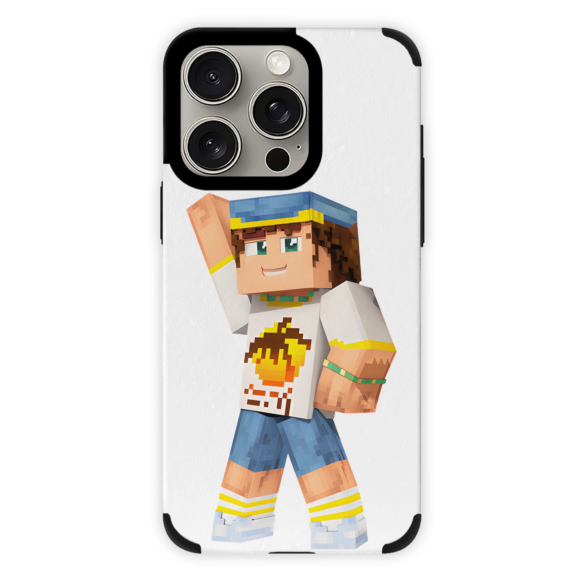 （画像用） マインクラフト ブロックの世界 Minecraft MC Block world 【iPhone15ProMax対応】 PUレザー スマホケース 耐衝撃＆黄変防止