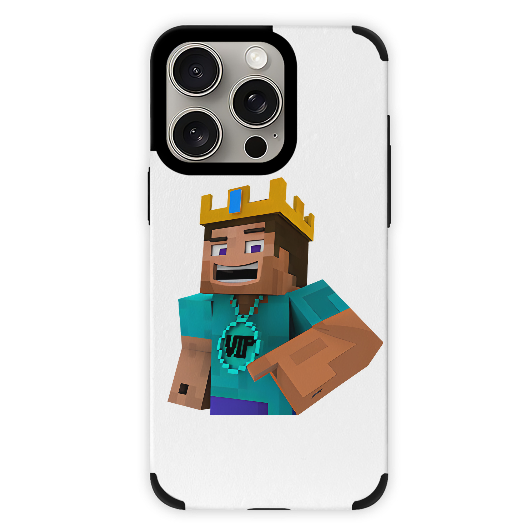 （画像用） マインクラフト ブロックの世界 Minecraft MC Block world 【iPhone15ProMax対応】 PUレザー スマホケース 耐衝撃＆黄変防止