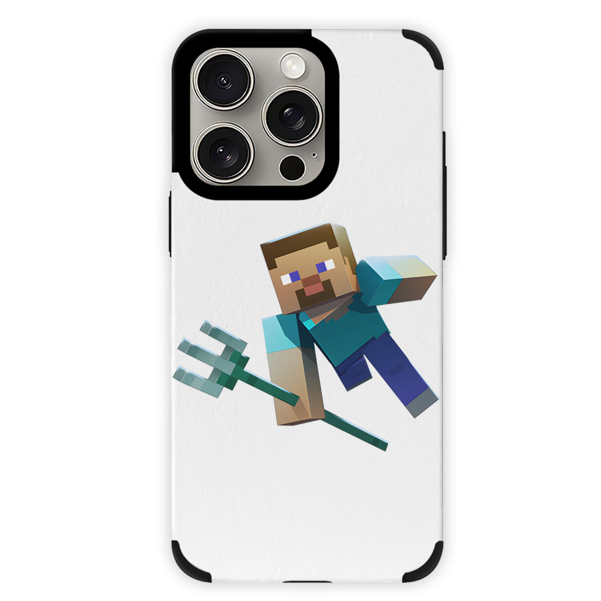 （画像用） マインクラフト ブロックの世界 Minecraft MC Block world 【iPhone15ProMax対応】 PUレザー スマホケース 耐衝撃＆黄変防止