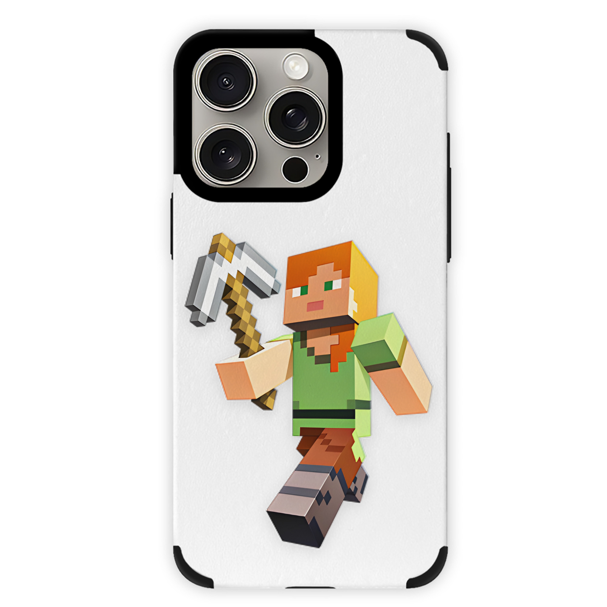 （画像用） マインクラフト ブロックの世界 Minecraft MC Block world 【iPhone15ProMax対応】 PUレザー スマホケース 耐衝撃＆黄変防止