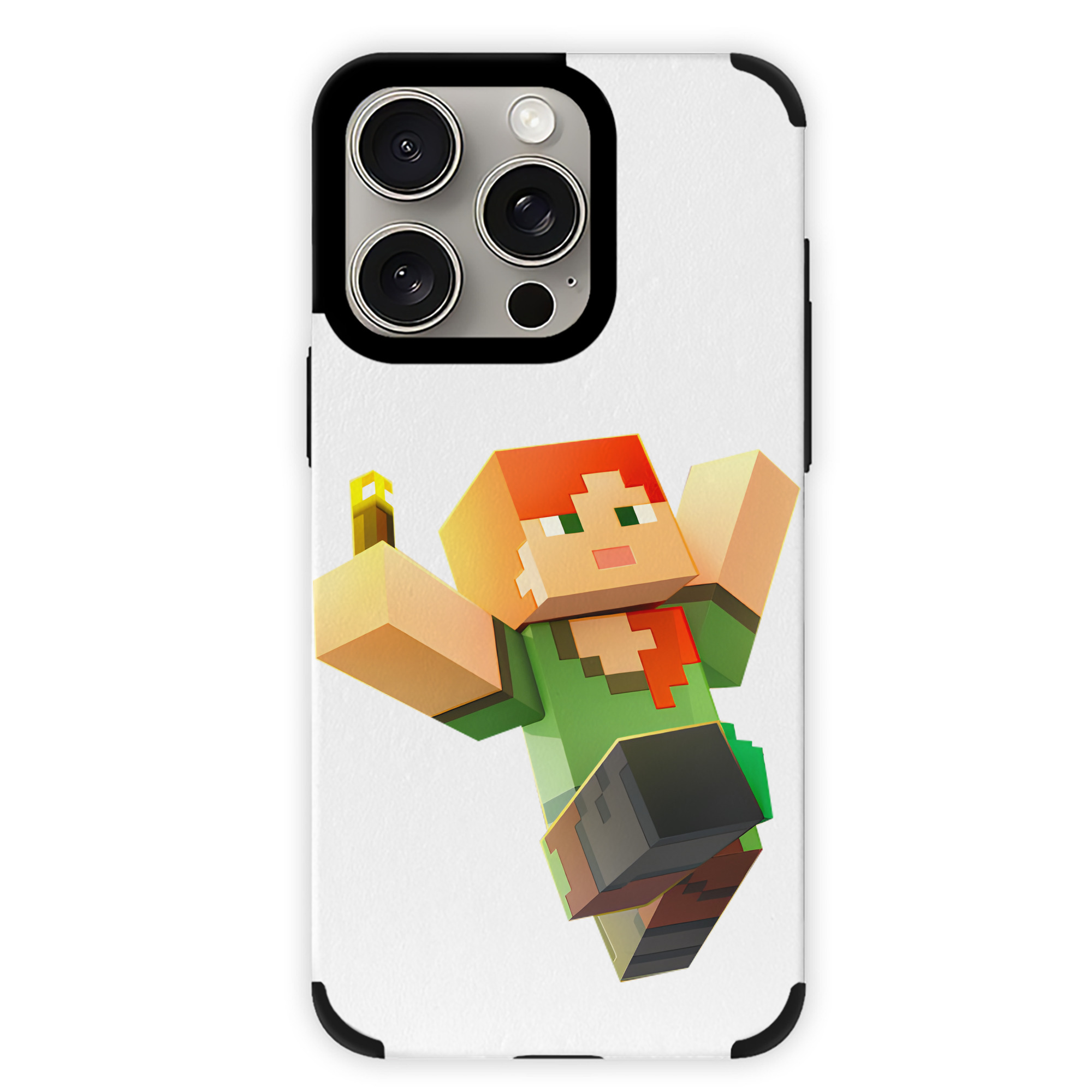 （画像用） マインクラフト ブロックの世界 Minecraft MC Block world 【iPhone15ProMax対応】 PUレザー スマホケース 耐衝撃＆黄変防止