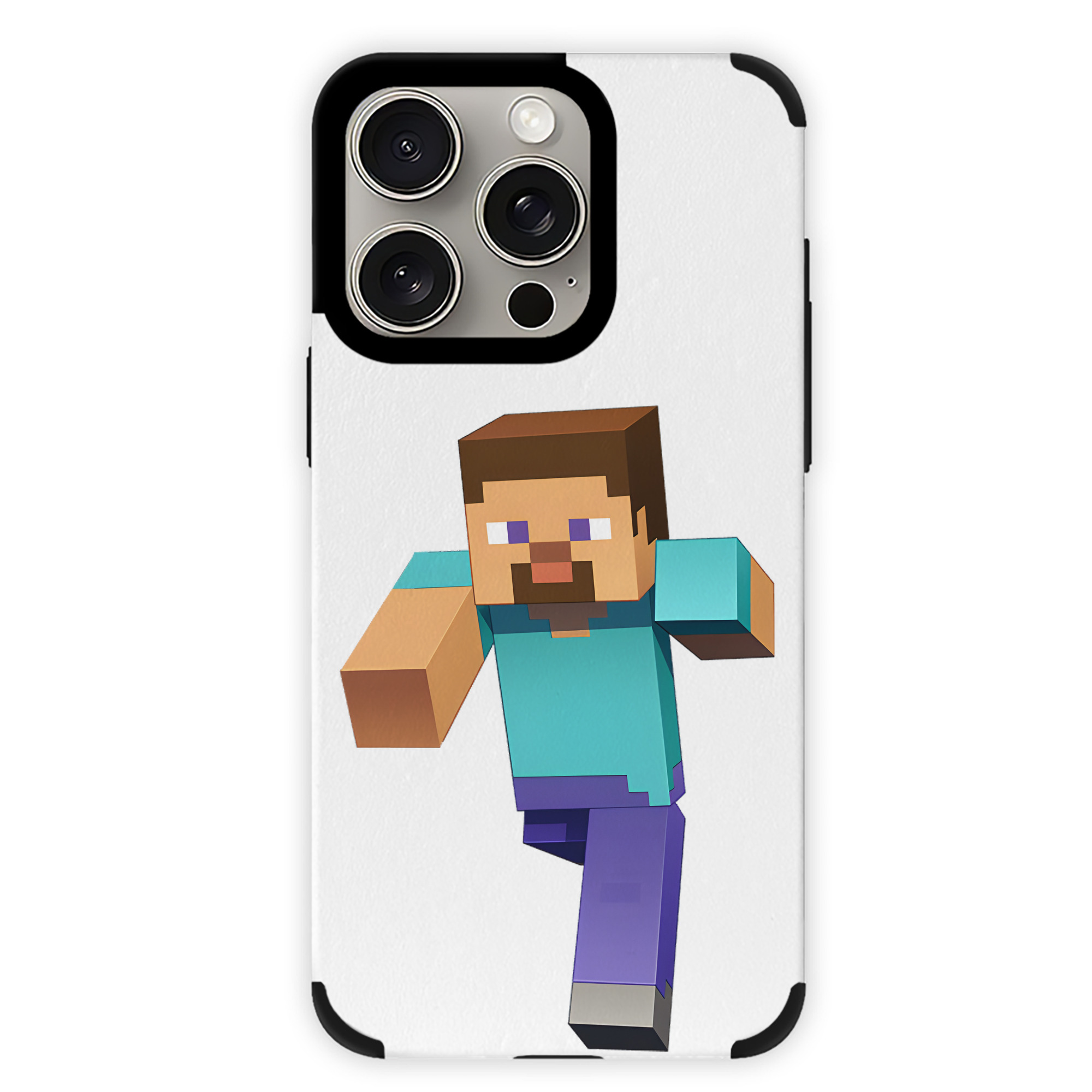 （画像用） マインクラフト ブロックの世界 Minecraft MC Block world 【iPhone15ProMax対応】 PUレザー スマホケース 耐衝撃＆黄変防止