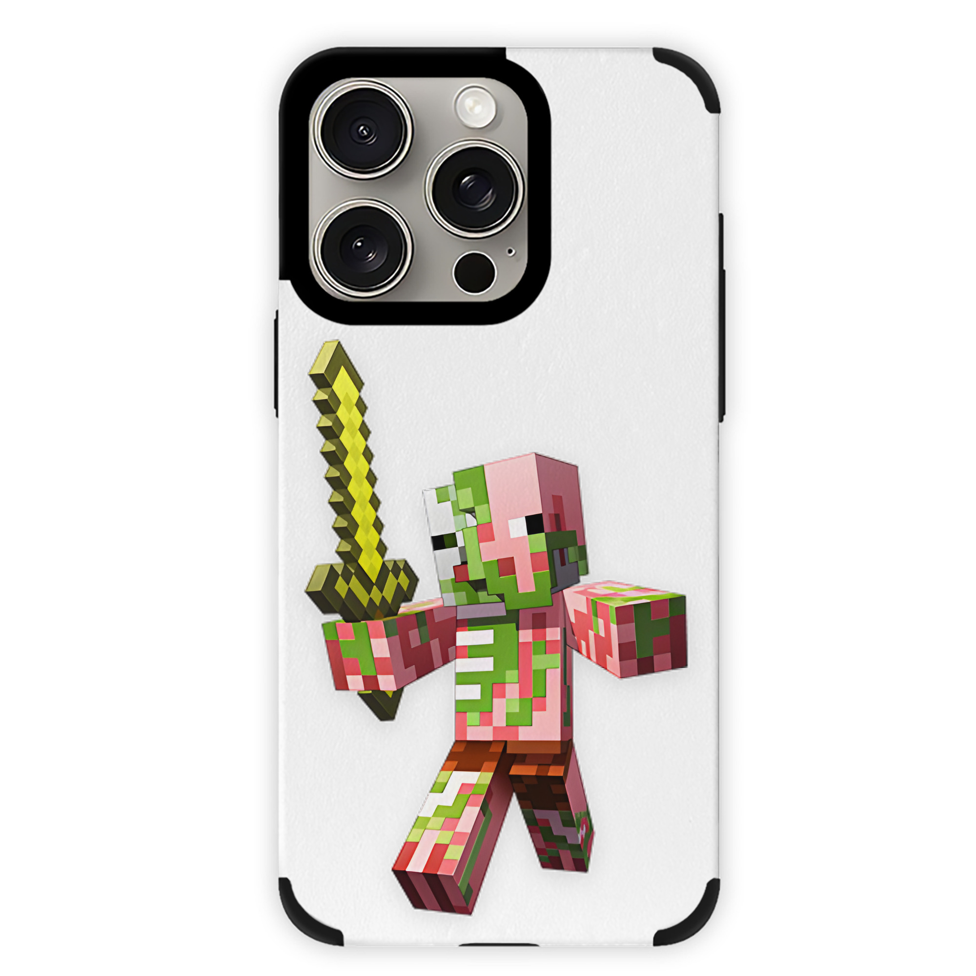 （画像用） マインクラフト ブロックの世界 Minecraft MC Block world 【iPhone15ProMax対応】 PUレザー スマホケース 耐衝撃＆黄変防止