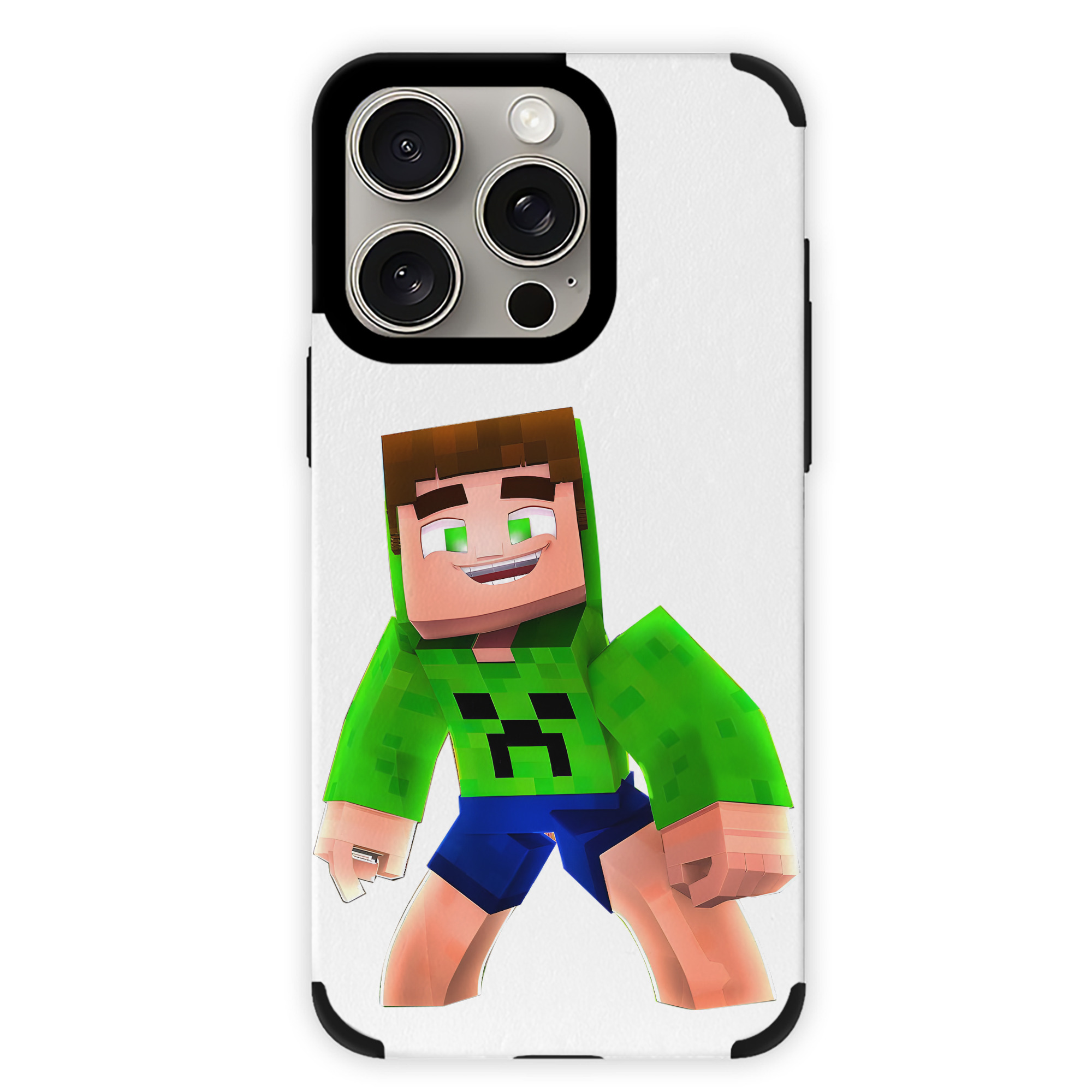 （画像用） マインクラフト ブロックの世界 Minecraft MC Block world 【iPhone15ProMax対応】 PUレザー スマホケース 耐衝撃＆黄変防止