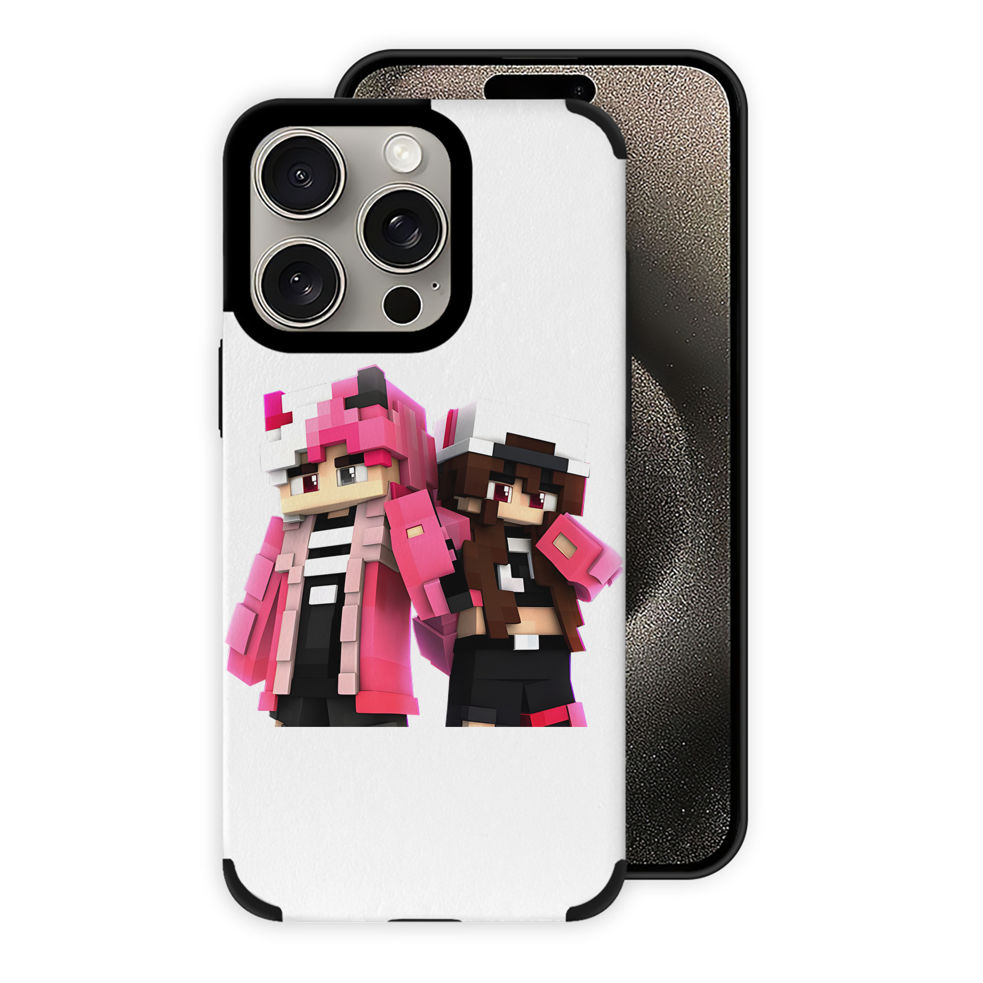 （画像用） マインクラフト ブロックの世界 Minecraft MC Block world 【iPhone15ProMax対応】 PUレザー スマホケース 耐衝撃＆黄変防止