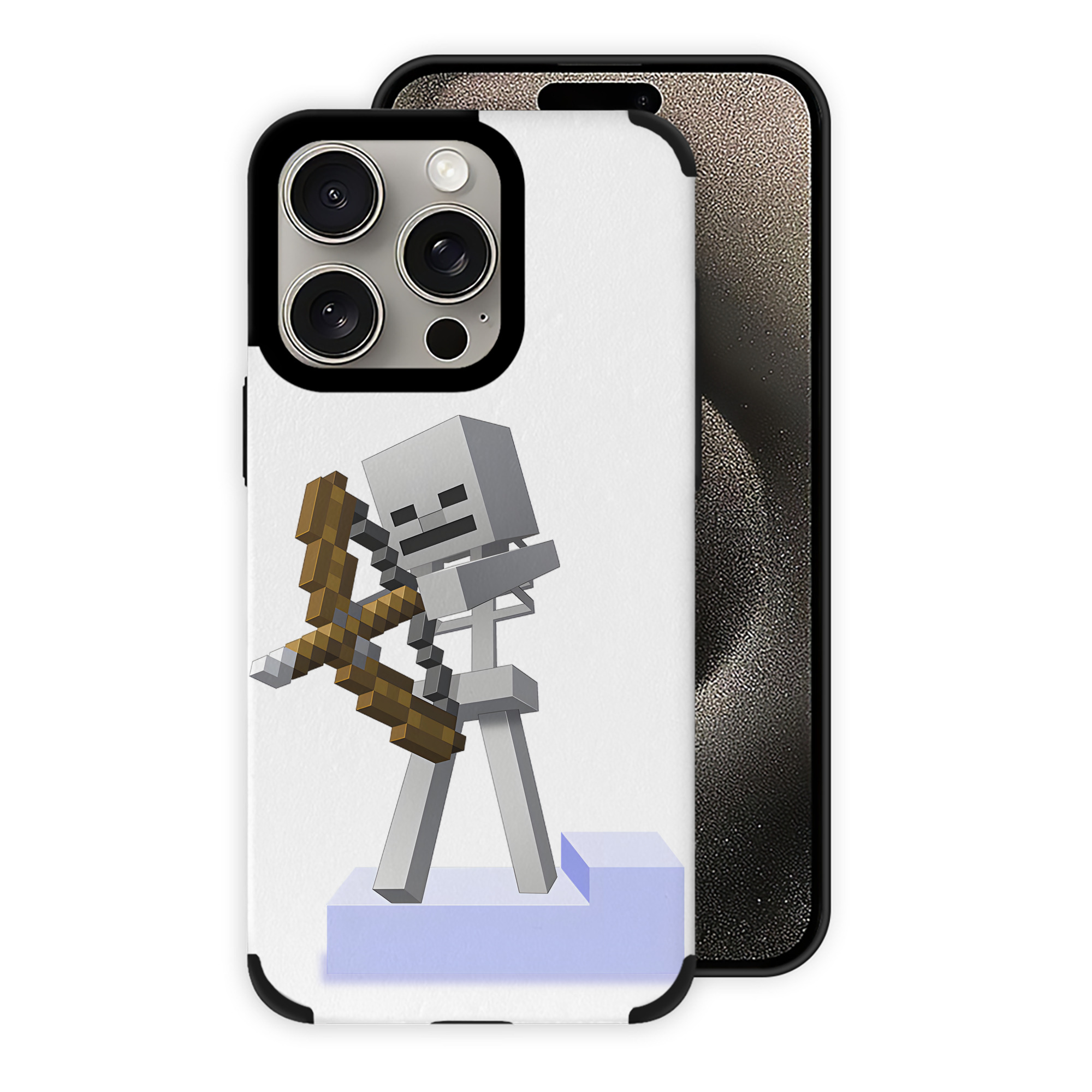 （画像用） マインクラフト ブロックの世界 Minecraft MC Block world 【iPhone15ProMax対応】 PUレザー スマホケース 耐衝撃＆黄変防止