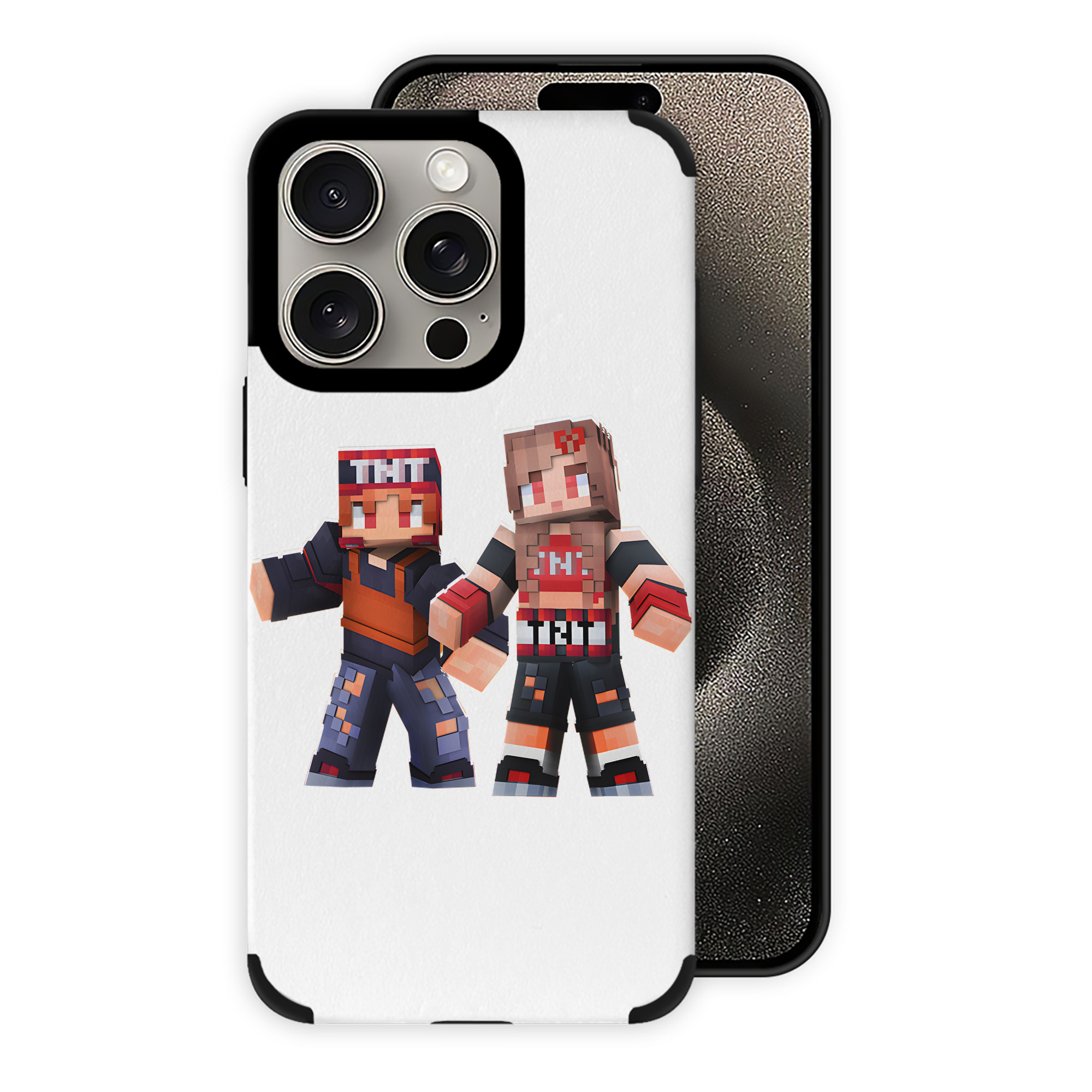 （画像用） マインクラフト ブロックの世界 Minecraft MC Block world 【iPhone15ProMax対応】 PUレザー スマホケース 耐衝撃＆黄変防止