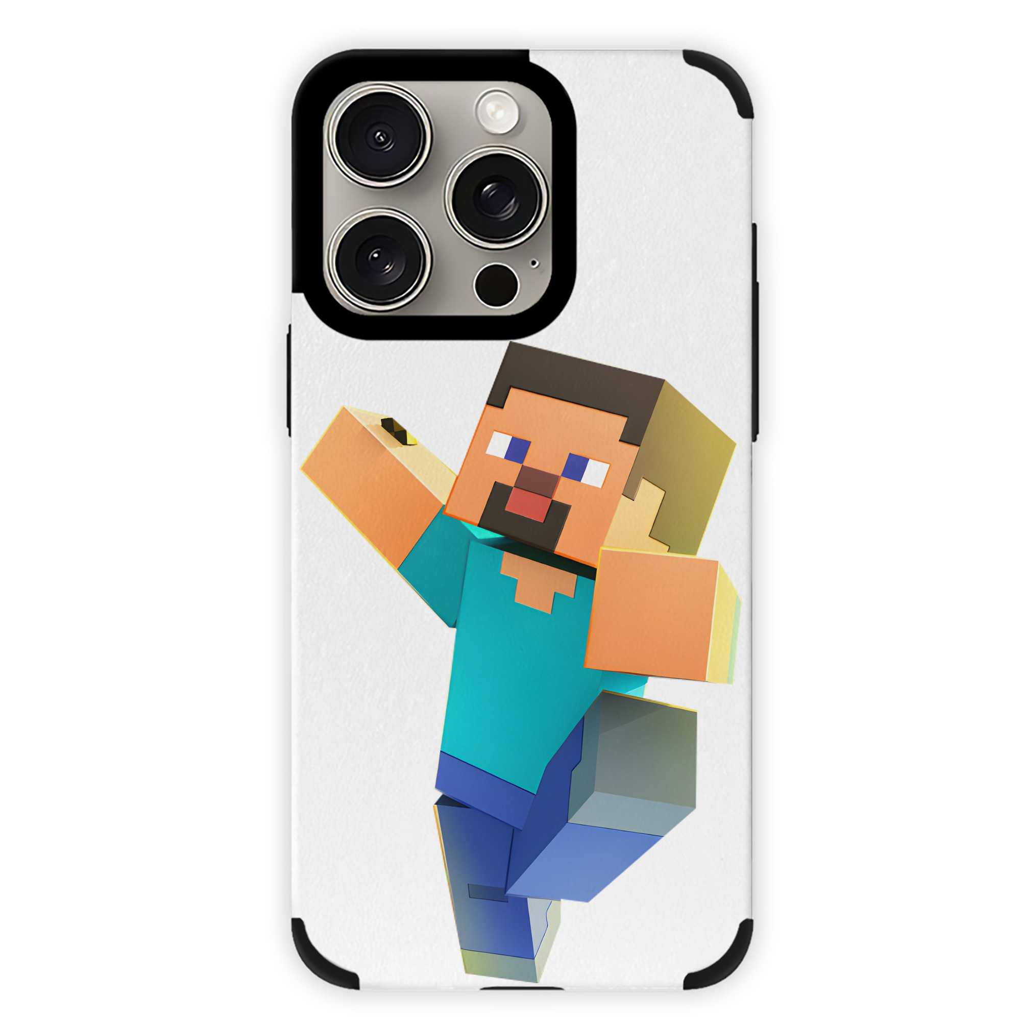 （画像用） マインクラフト ブロックの世界 Minecraft MC Block world 【iPhone15ProMax対応】 PUレザー スマホケース 耐衝撃＆黄変防止