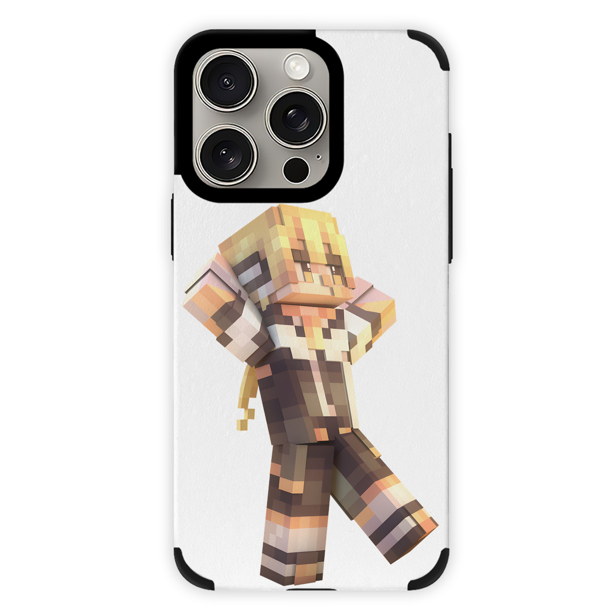 （画像用） マインクラフト ブロックの世界 Minecraft MC Block world 【iPhone15ProMax対応】 PUレザー スマホケース 耐衝撃＆黄変防止