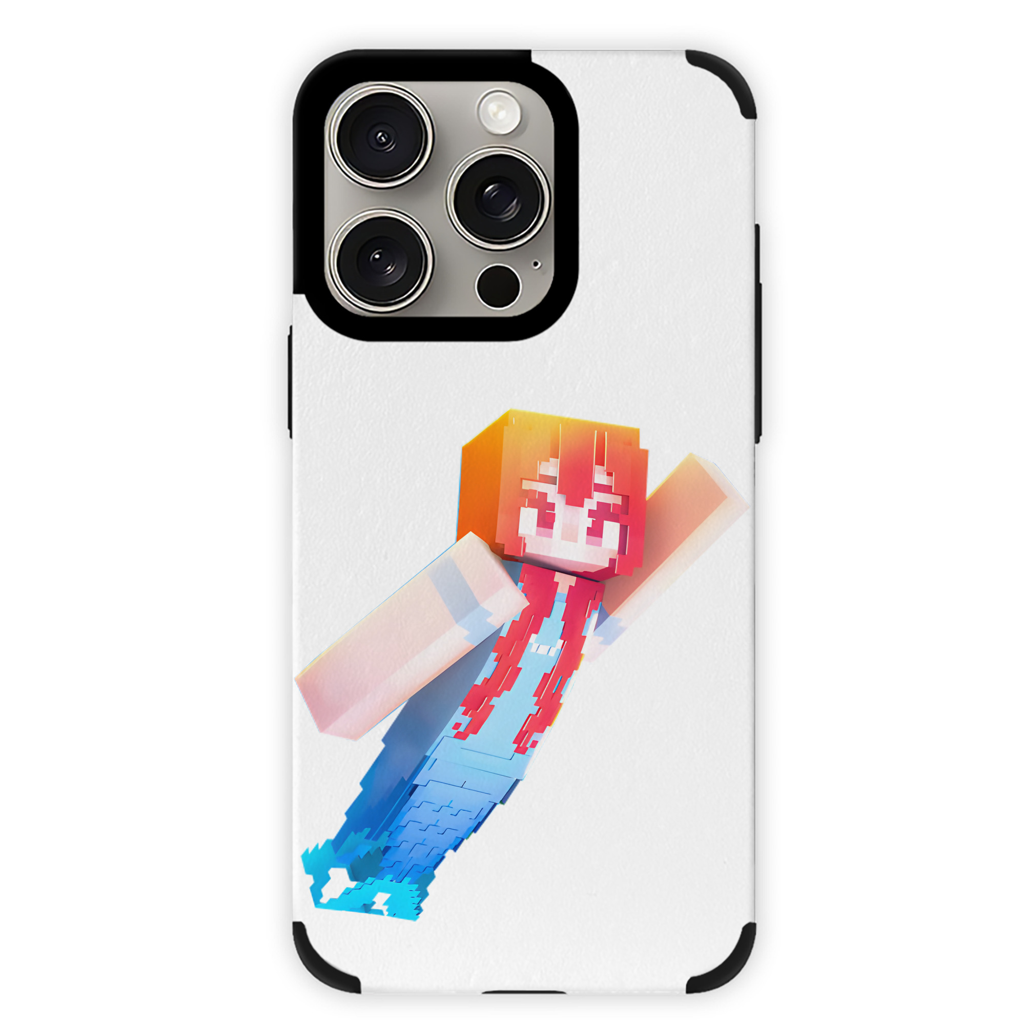 （画像用） マインクラフト ブロックの世界 Minecraft MC Block world 【iPhone15ProMax対応】 PUレザー スマホケース 耐衝撃＆黄変防止