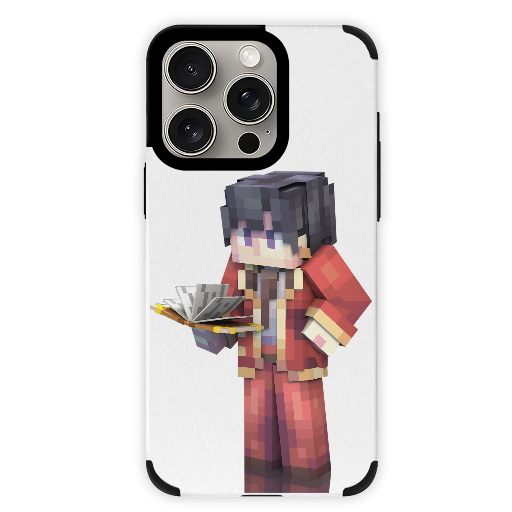 （画像用） マインクラフト ブロックの世界 Minecraft MC Block world 【iPhone15ProMax対応】 PUレザー スマホケース 耐衝撃＆黄変防止