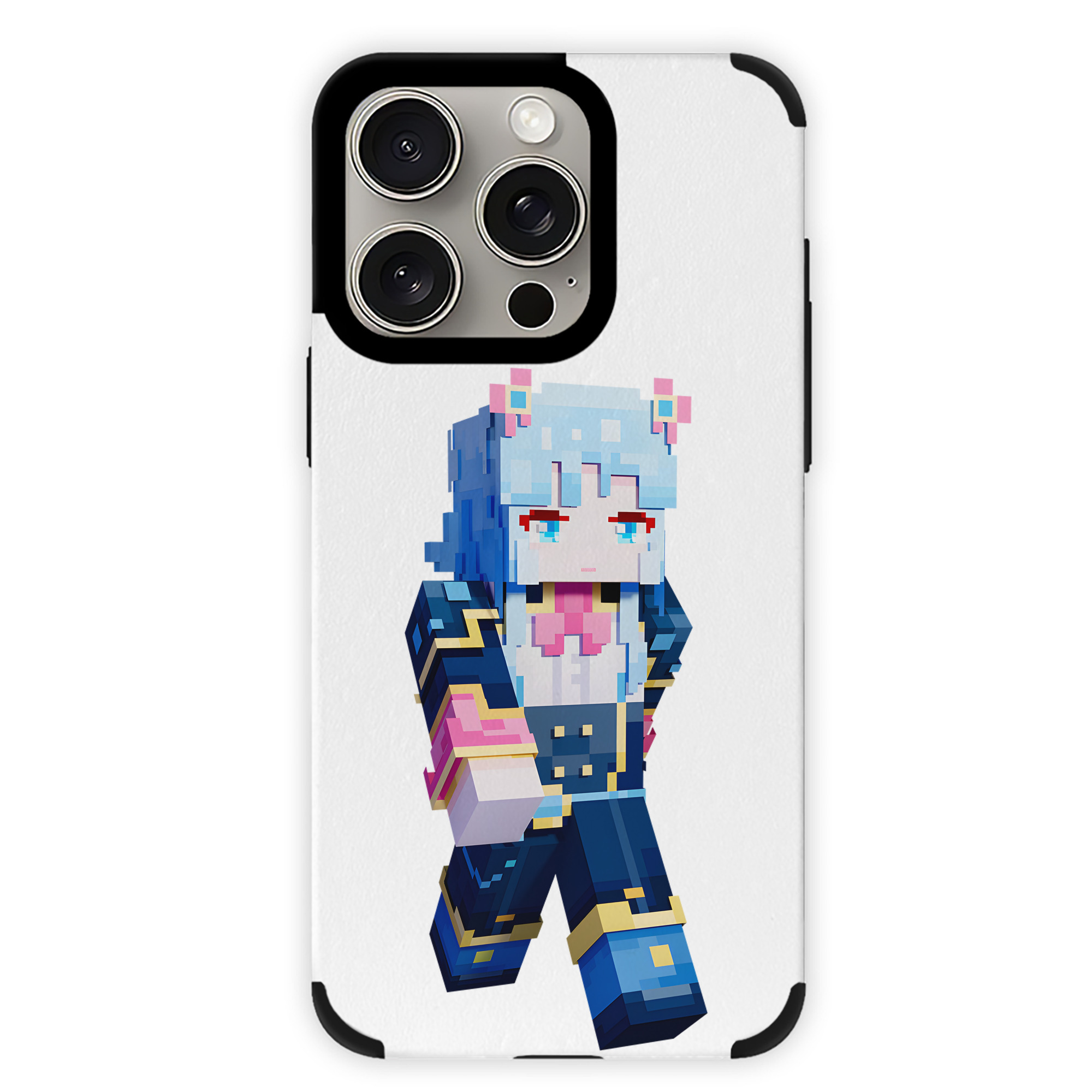 （画像用） マインクラフト ブロックの世界 Minecraft MC Block world 【iPhone15ProMax対応】 PUレザー スマホケース 耐衝撃＆黄変防止