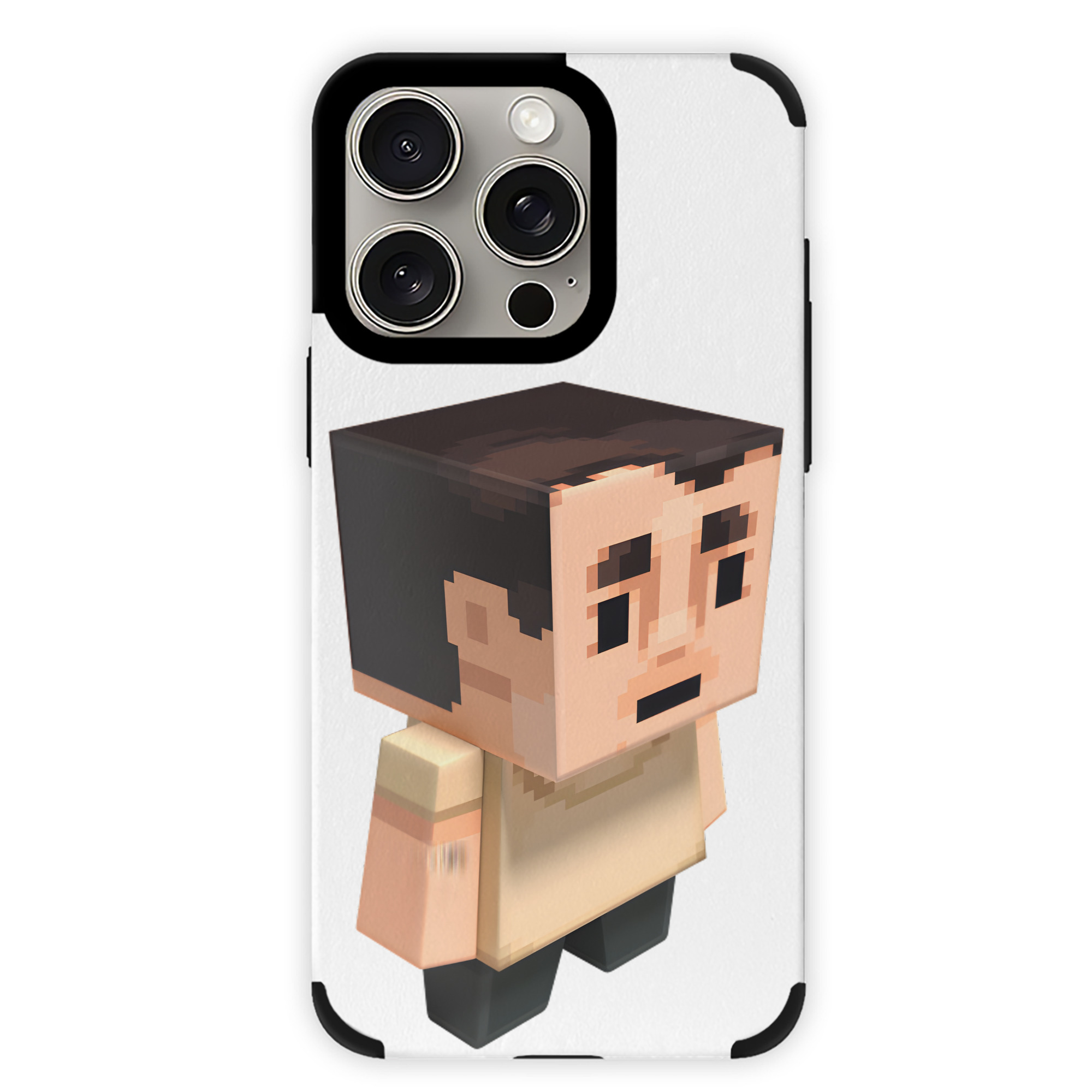 （画像用） マインクラフト ブロックの世界 Minecraft MC Block world 【iPhone15ProMax対応】 PUレザー スマホケース 耐衝撃＆黄変防止