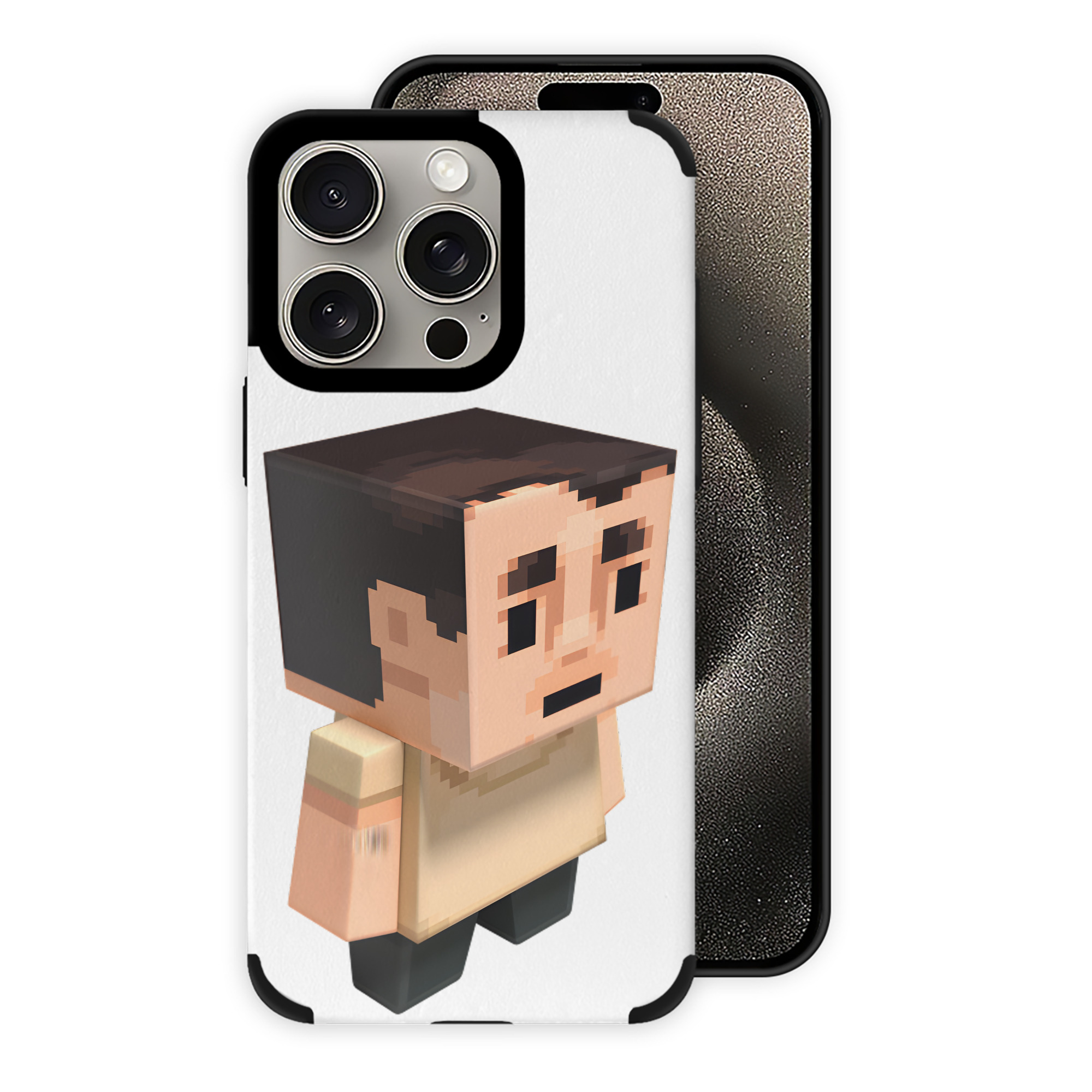 （画像用） マインクラフト ブロックの世界 Minecraft MC Block world 【iPhone15ProMax対応】 PUレザー スマホケース 耐衝撃＆黄変防止