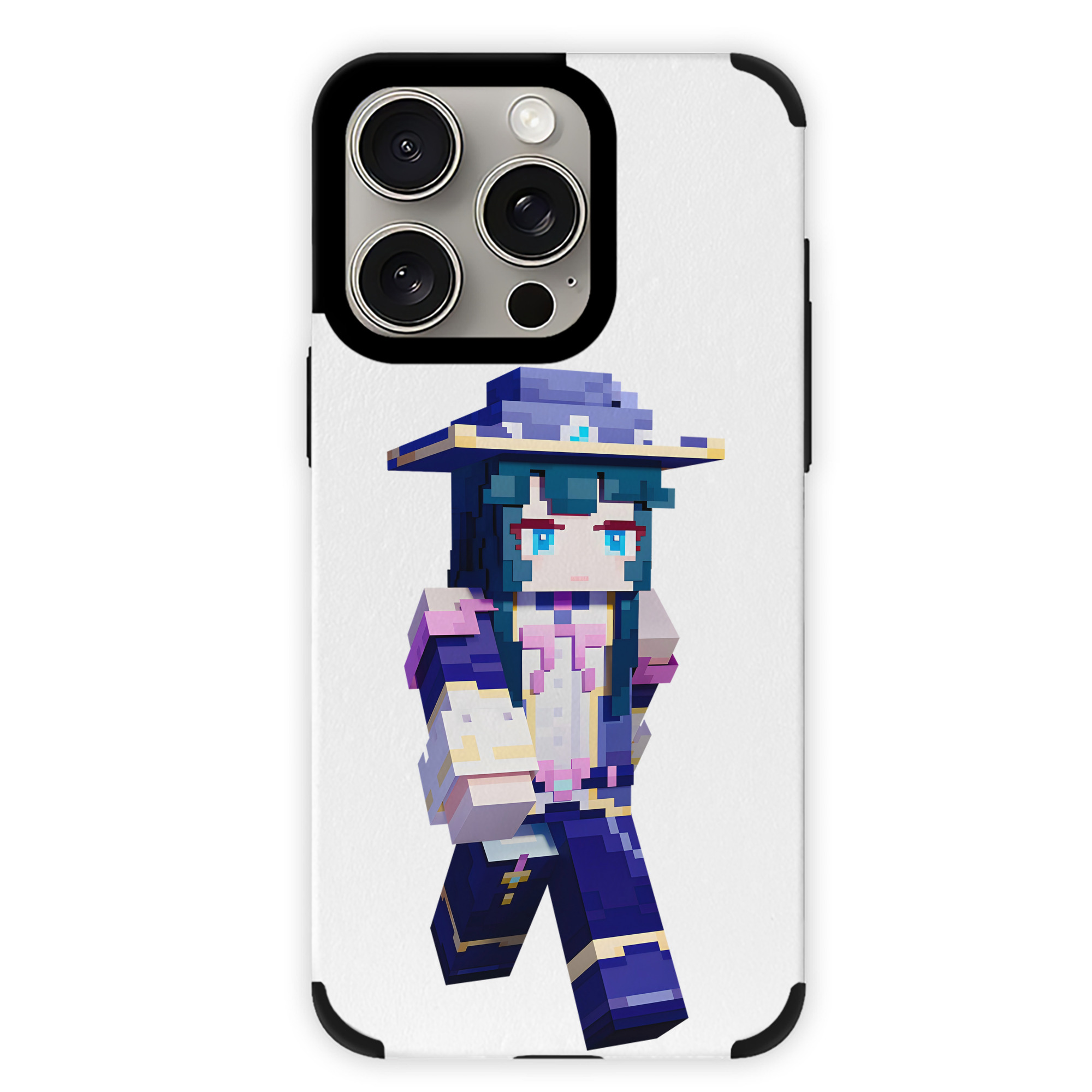 （画像用） マインクラフト ブロックの世界 Minecraft MC Block world 【iPhone15ProMax対応】 PUレザー スマホケース 耐衝撃＆黄変防止
