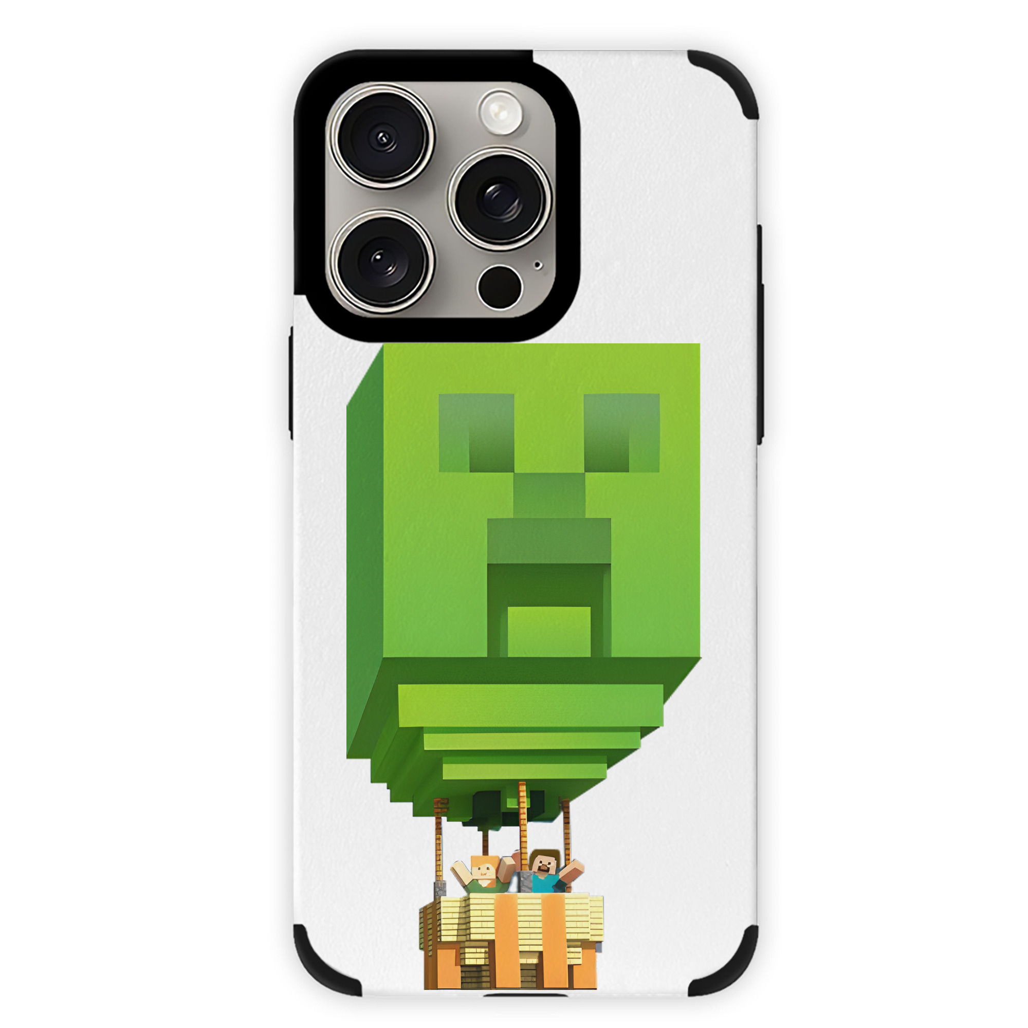 （画像用） マインクラフト ブロックの世界 Minecraft MC Block world 【iPhone15ProMax対応】 PUレザー スマホケース 耐衝撃＆黄変防止