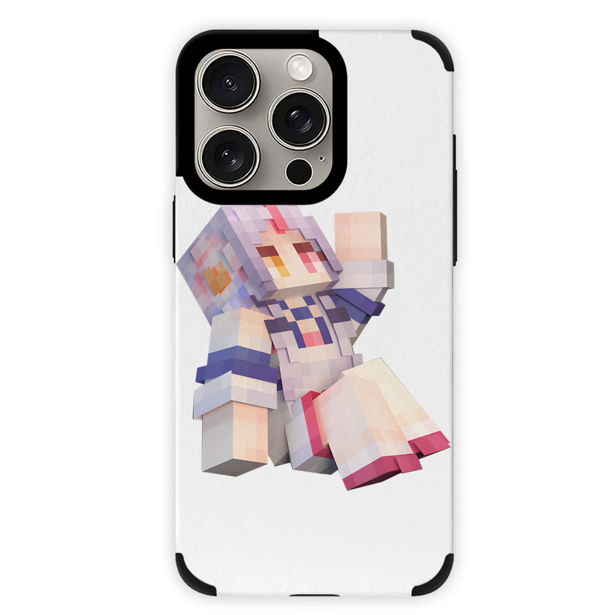 （画像用） マインクラフト ブロックの世界 Minecraft MC Block world 【iPhone15ProMax対応】 PUレザー スマホケース 耐衝撃＆黄変防止