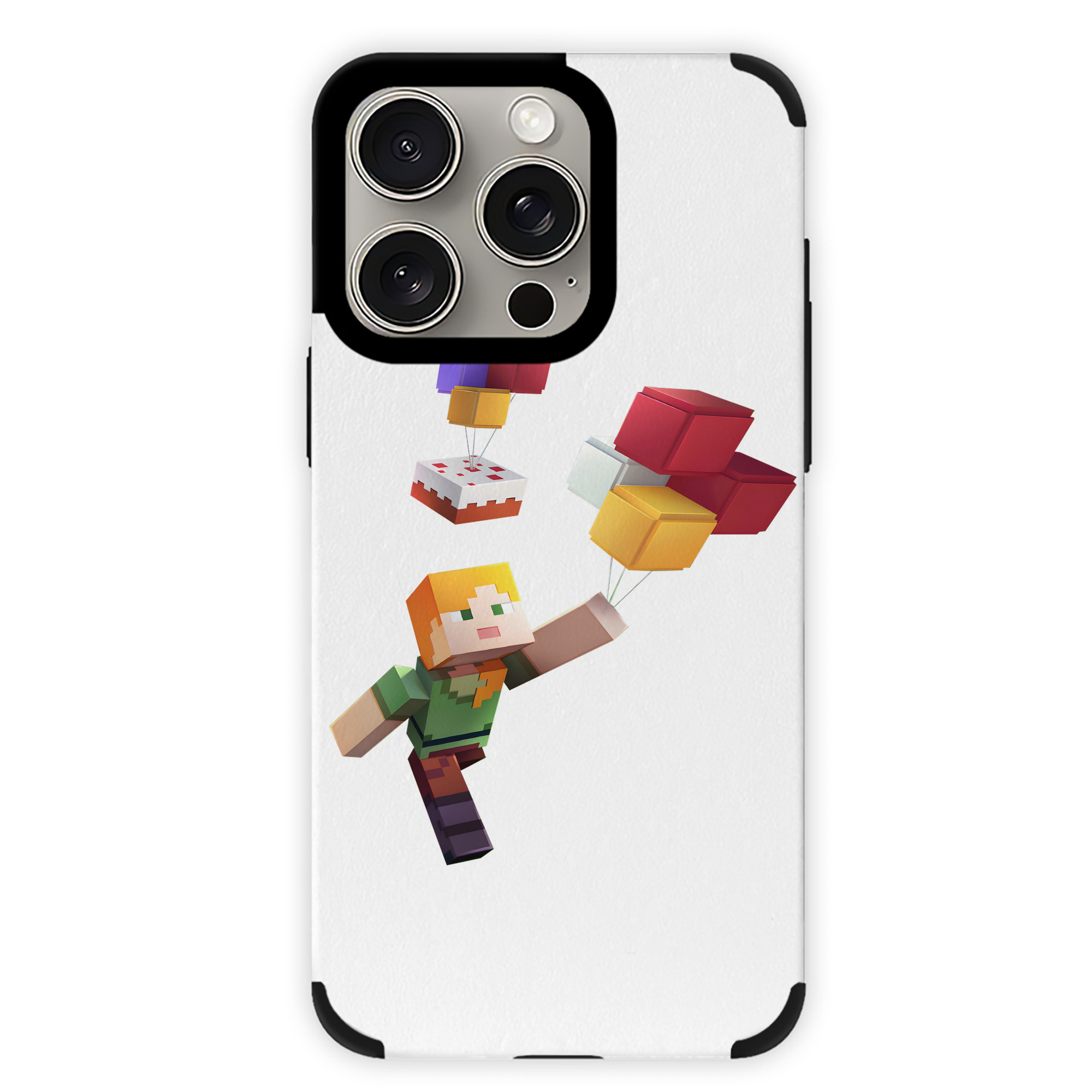 （画像用） マインクラフト ブロックの世界 Minecraft MC Block world 【iPhone15ProMax対応】 PUレザー スマホケース 耐衝撃＆黄変防止