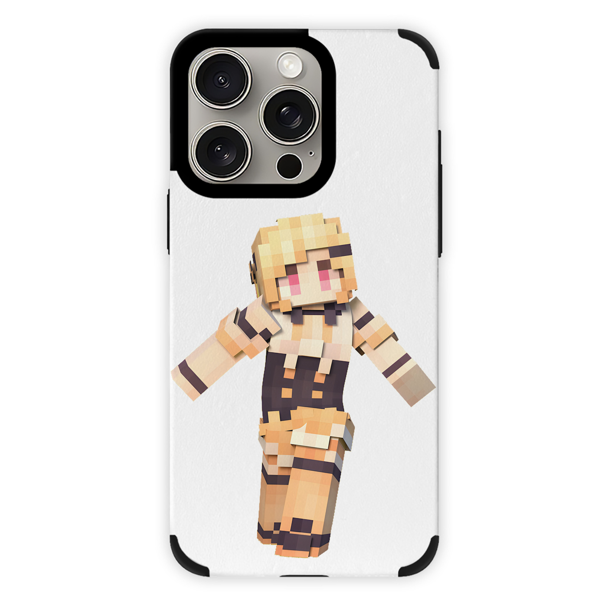 （画像用） マインクラフト ブロックの世界 Minecraft MC Block world 【iPhone15ProMax対応】 PUレザー スマホケース 耐衝撃＆黄変防止