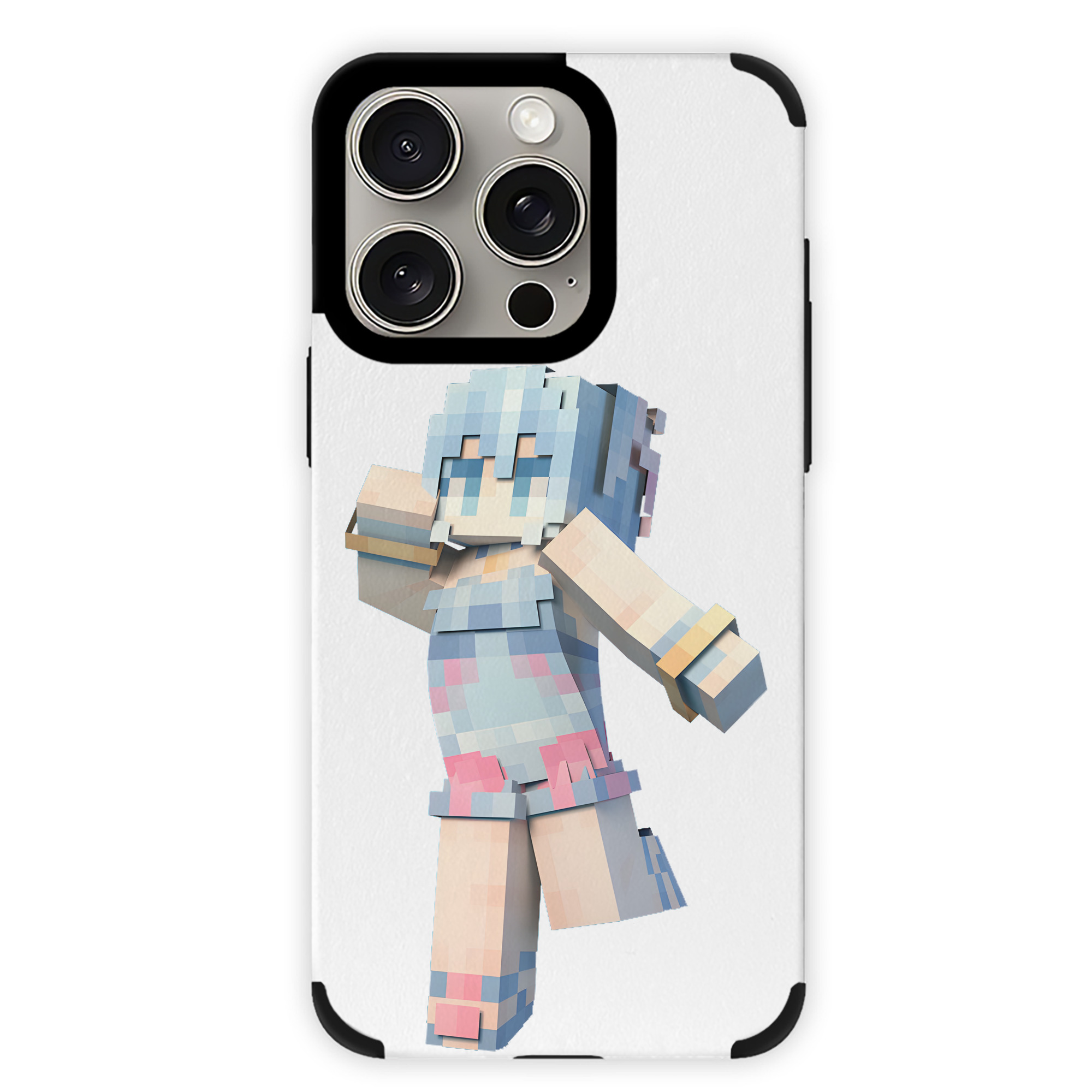（画像用） マインクラフト ブロックの世界 Minecraft MC Block world 【iPhone15ProMax対応】 PUレザー スマホケース 耐衝撃＆黄変防止