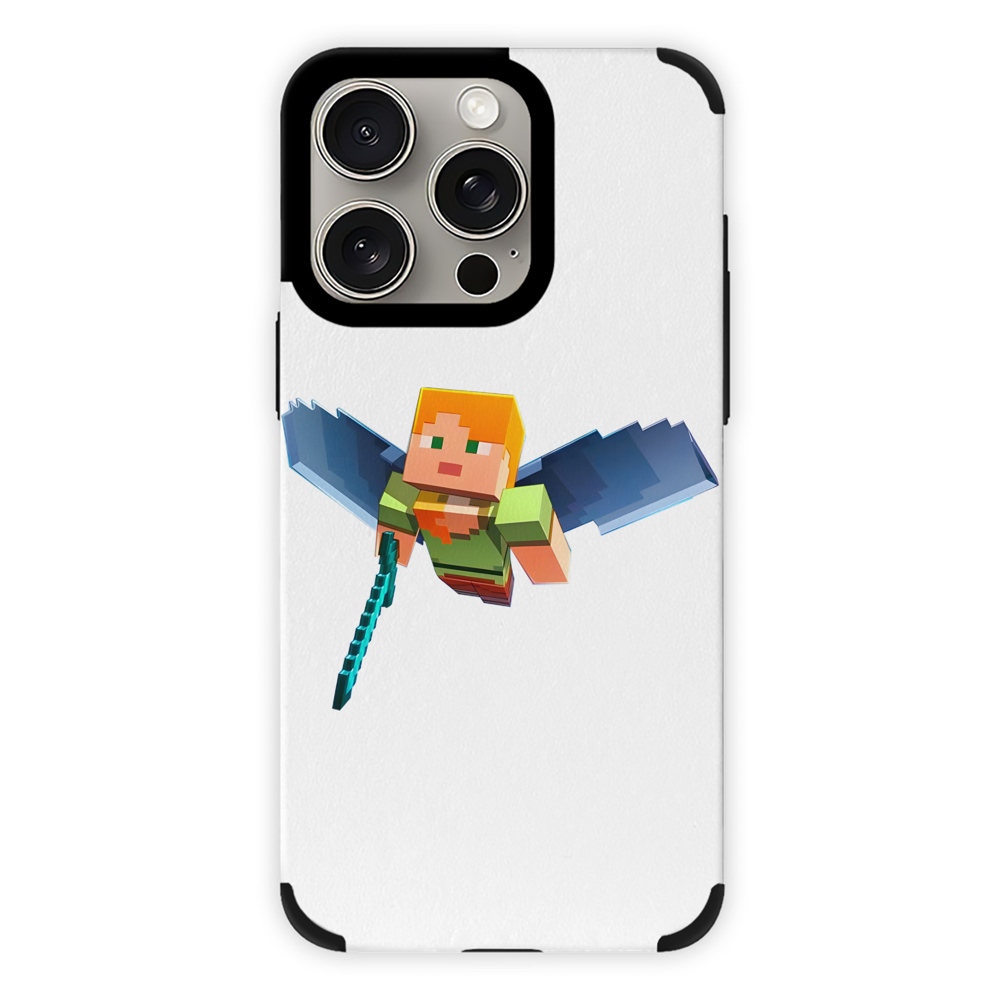 （画像用） マインクラフト ブロックの世界 Minecraft MC Block world 【iPhone15ProMax対応】 PUレザー スマホケース 耐衝撃＆黄変防止