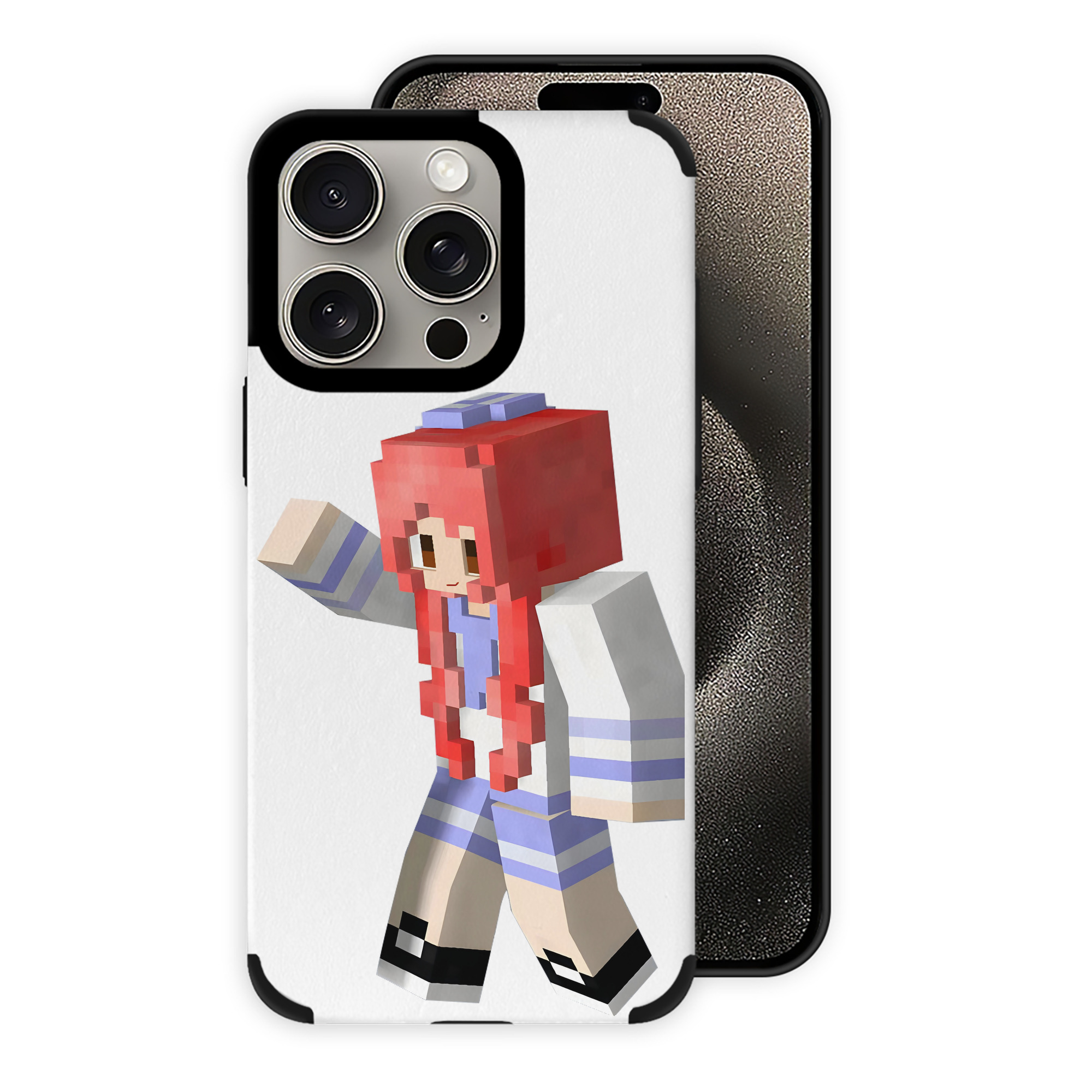 （画像用） マインクラフト ブロックの世界 Minecraft MC Block world 【iPhone15ProMax対応】 PUレザー スマホケース 耐衝撃＆黄変防止