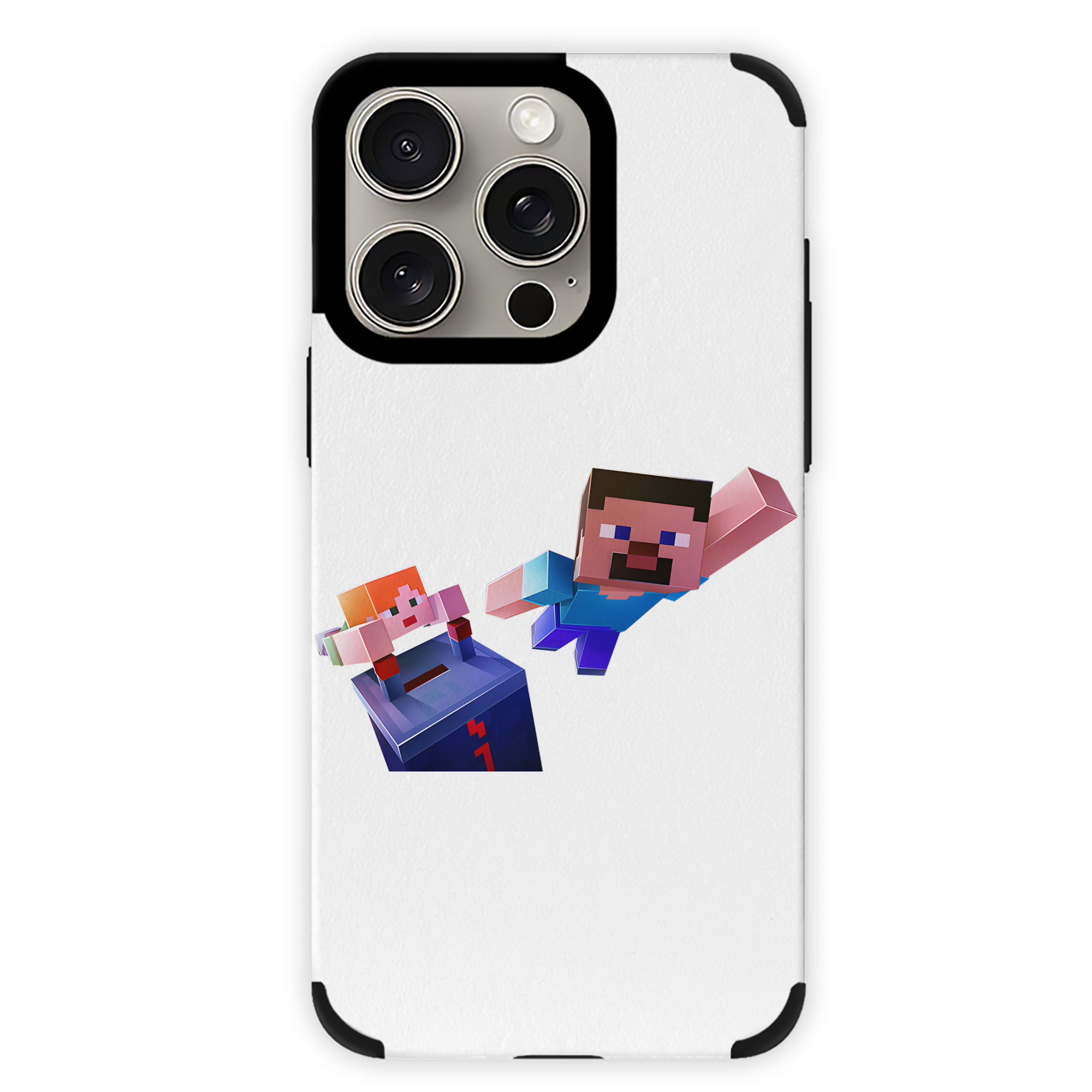（画像用） マインクラフト ブロックの世界 Minecraft MC Block world 【iPhone15ProMax対応】 PUレザー スマホケース 耐衝撃＆黄変防止