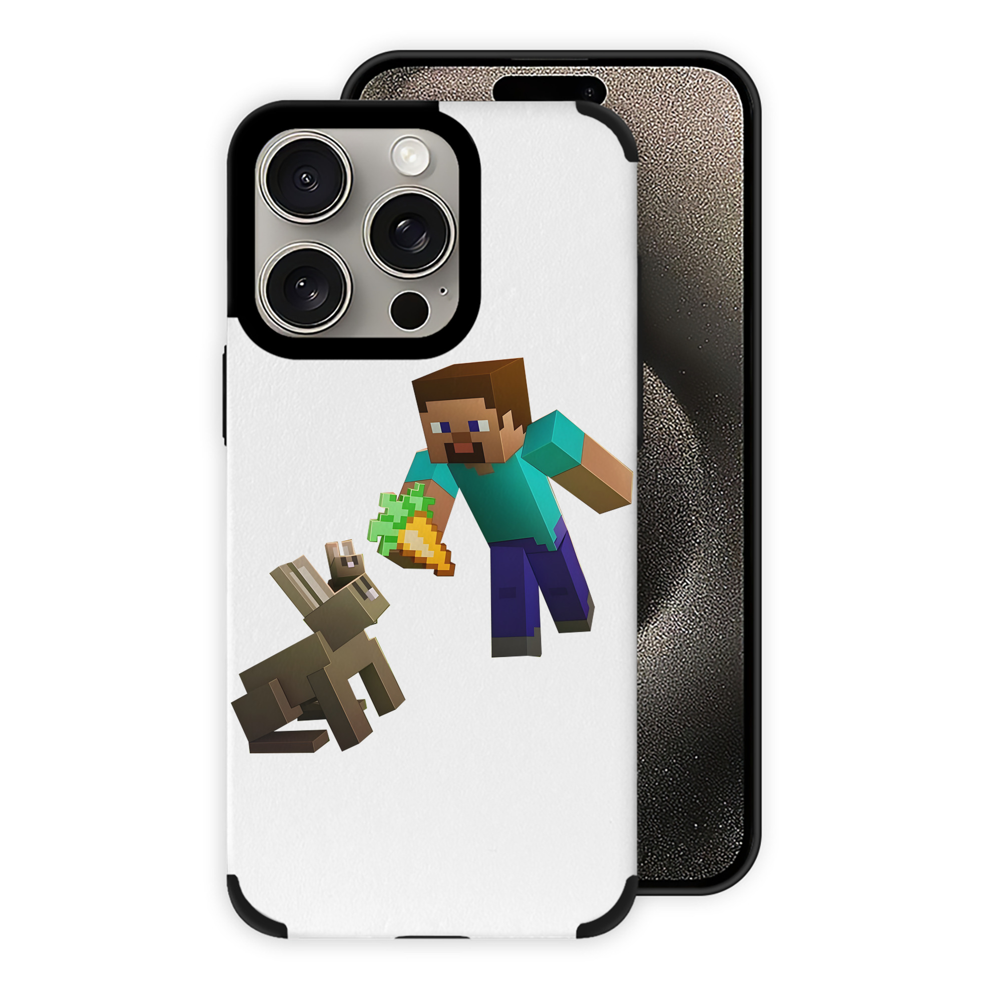 （画像用） マインクラフト ブロックの世界 Minecraft MC Block world 【iPhone15ProMax対応】 PUレザー スマホケース 耐衝撃＆黄変防止