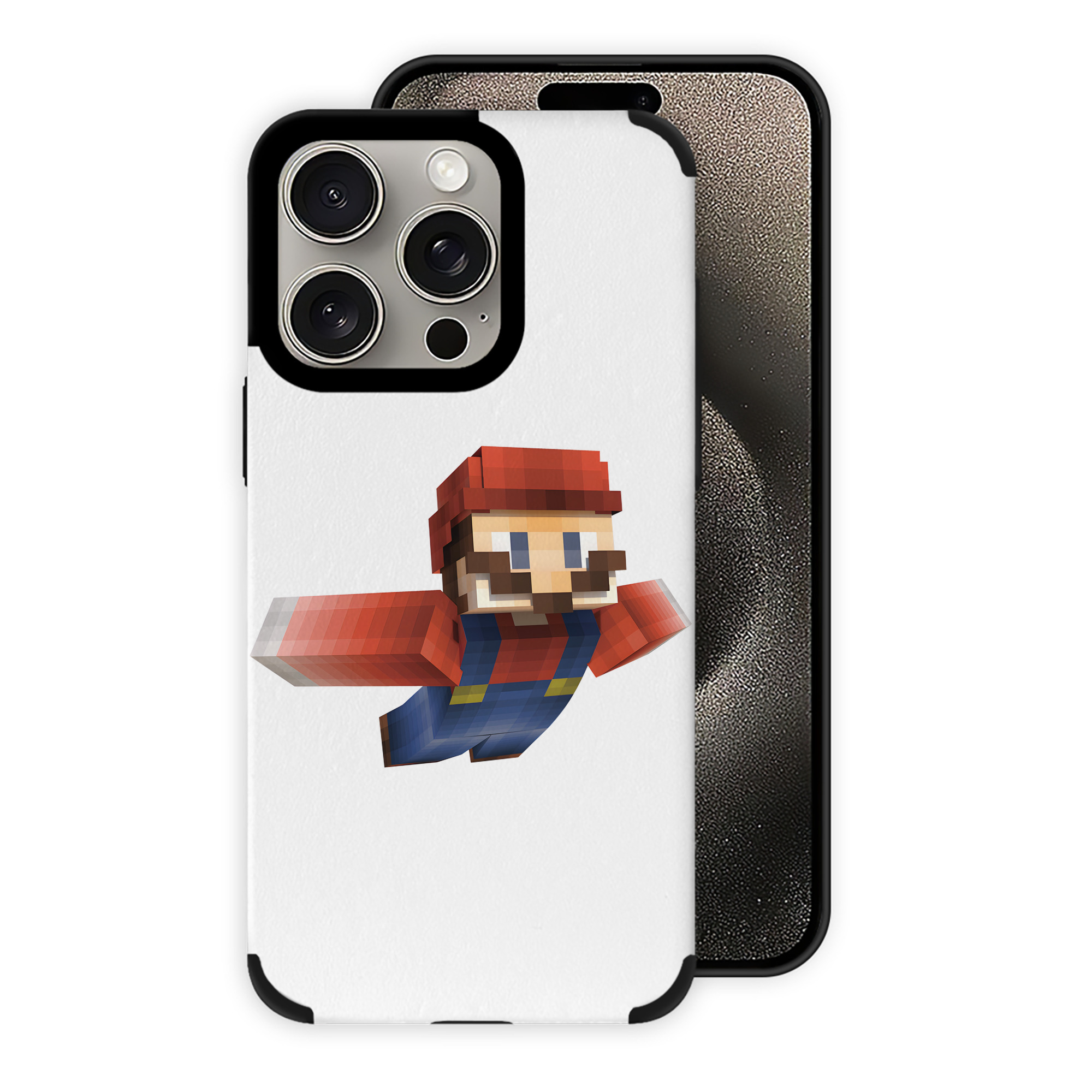 （画像用） マインクラフト ブロックの世界 Minecraft MC Block world 【iPhone15ProMax対応】 PUレザー スマホケース 耐衝撃＆黄変防止