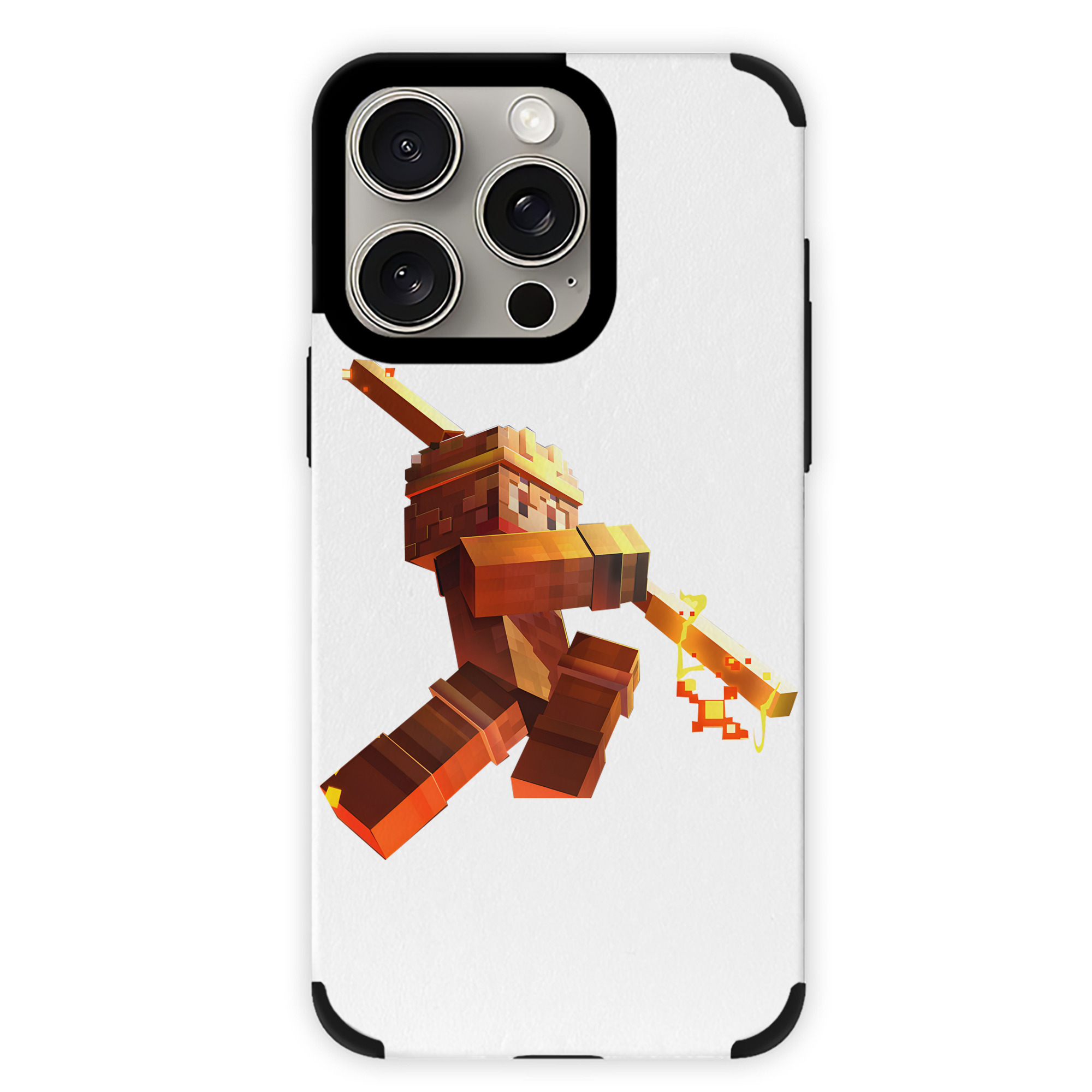 （画像用） マインクラフト ブロックの世界 Minecraft MC Block world 【iPhone15ProMax対応】 PUレザー スマホケース 耐衝撃＆黄変防止