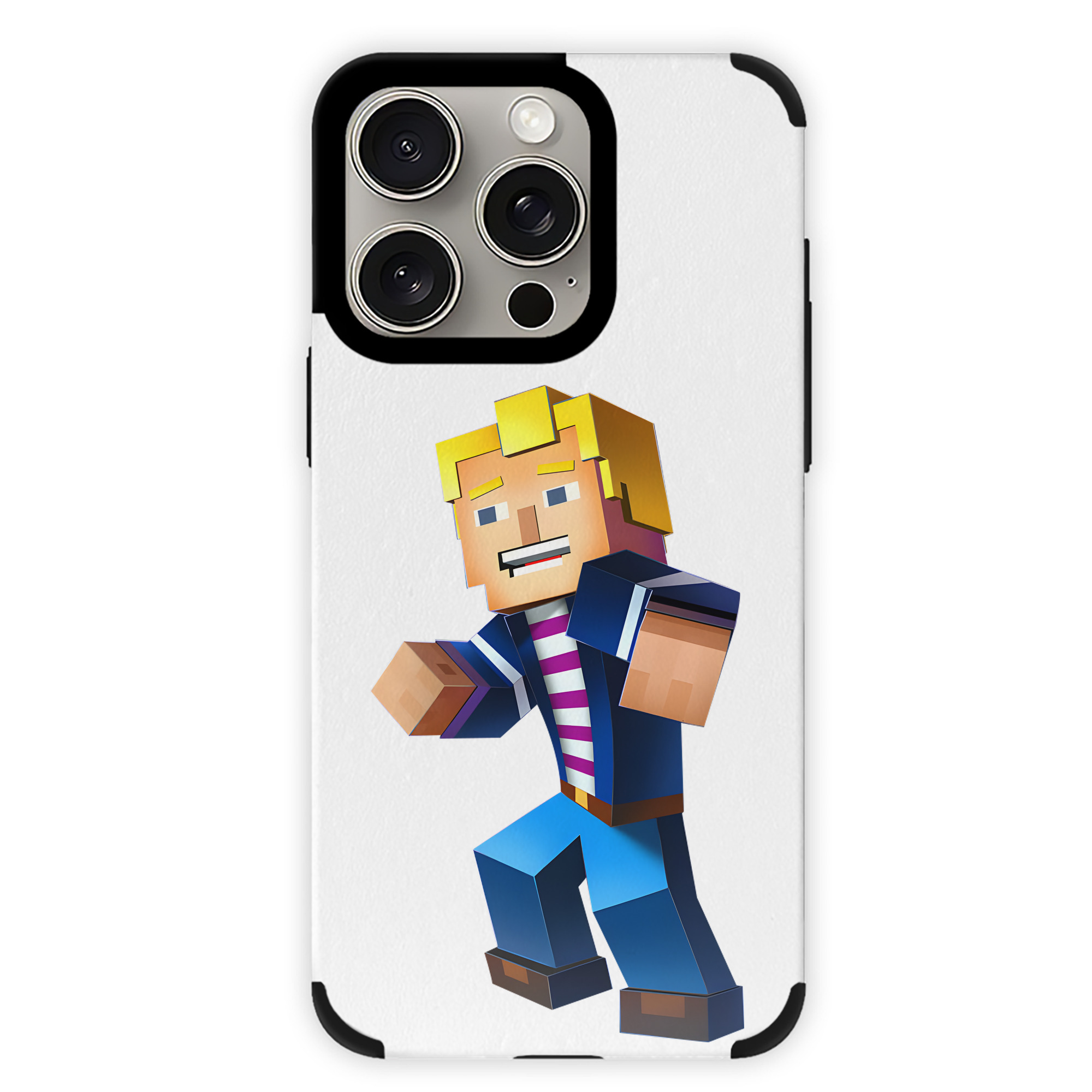 （画像用） マインクラフト ブロックの世界 Minecraft MC Block world 【iPhone15ProMax対応】 PUレザー スマホケース 耐衝撃＆黄変防止