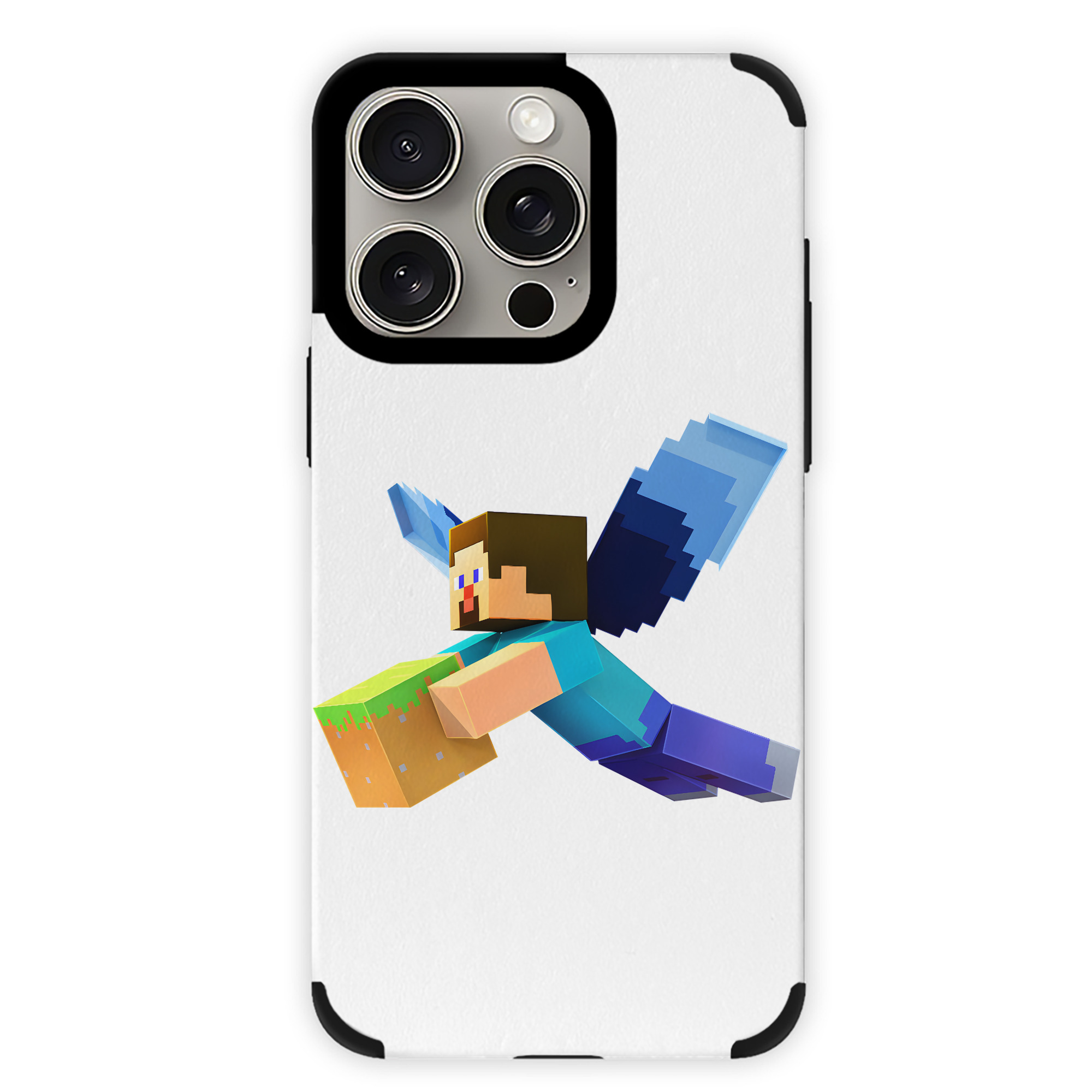 （画像用） マインクラフト ブロックの世界 Minecraft MC Block world 【iPhone15ProMax対応】 PUレザー スマホケース 耐衝撃＆黄変防止